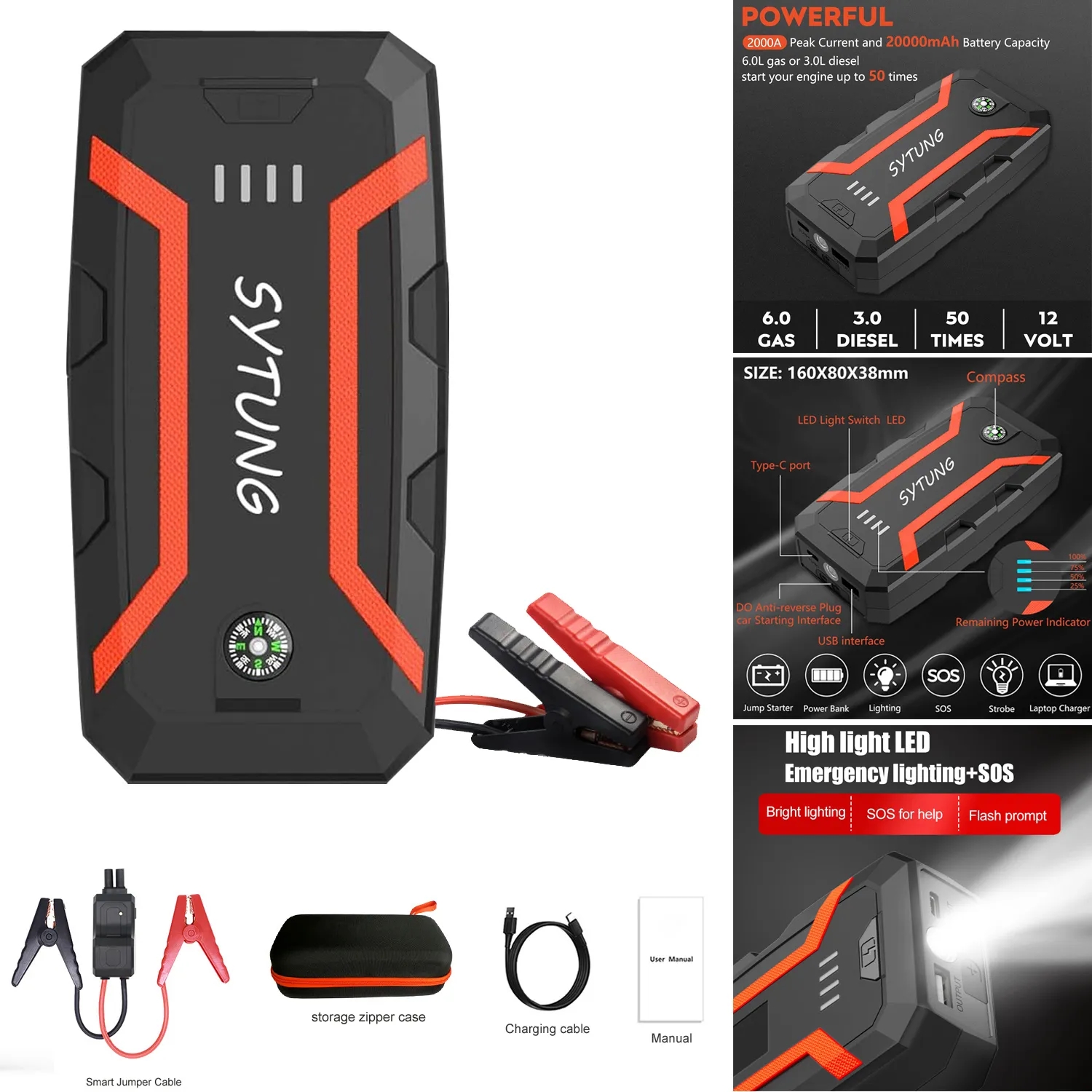 Portable Car Jump Starters for 12 Volt Automotive Batteries 5