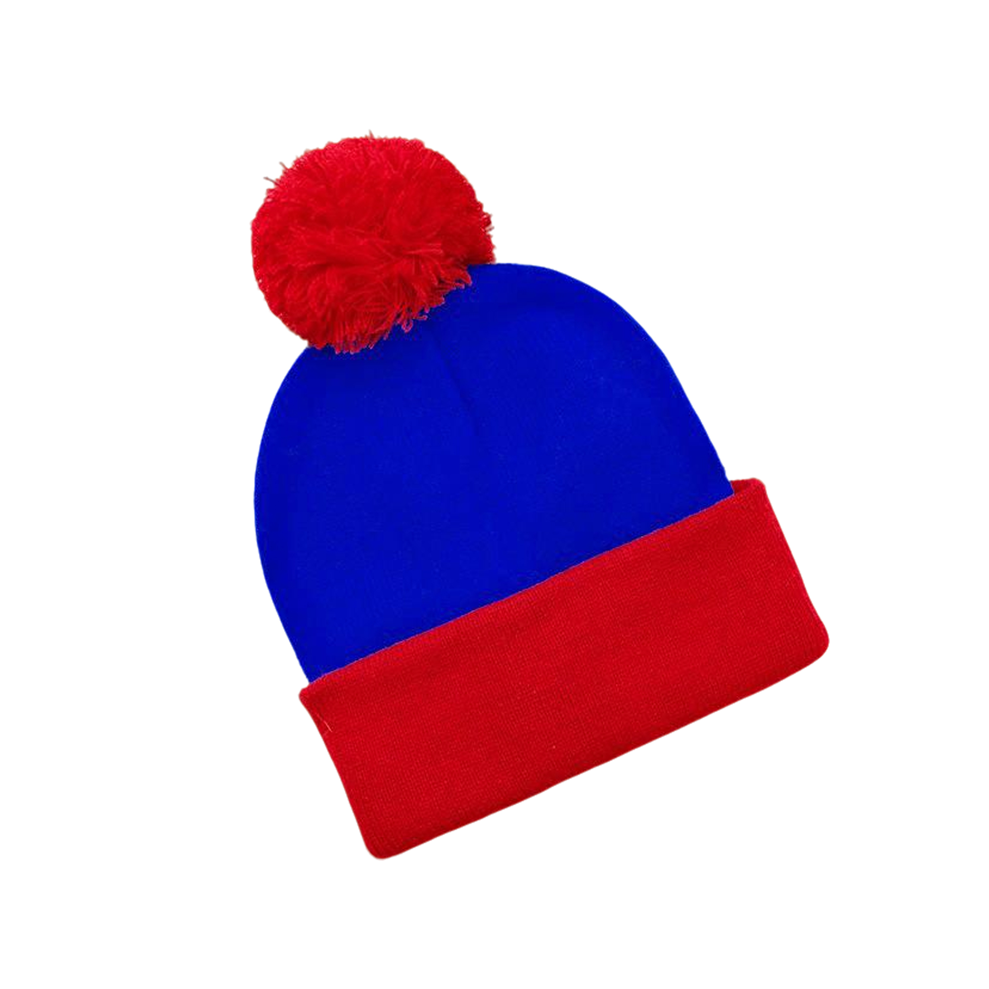 Holiday Color Block Knit Cap With Pom 4