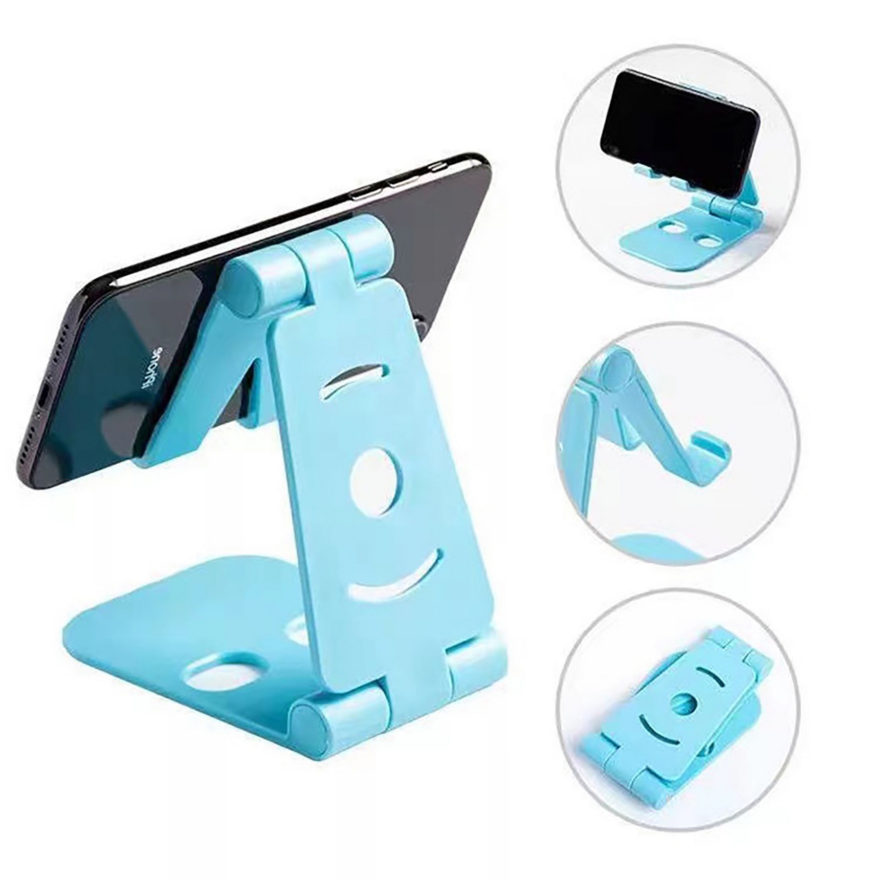 Dual Folding Cell Phone Stand,Fully Adjustable Foldable Desktop Phone Holder 4