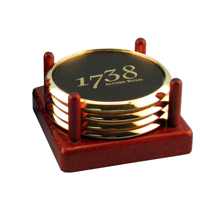 Metal & Leather 4 Coaster Set 9