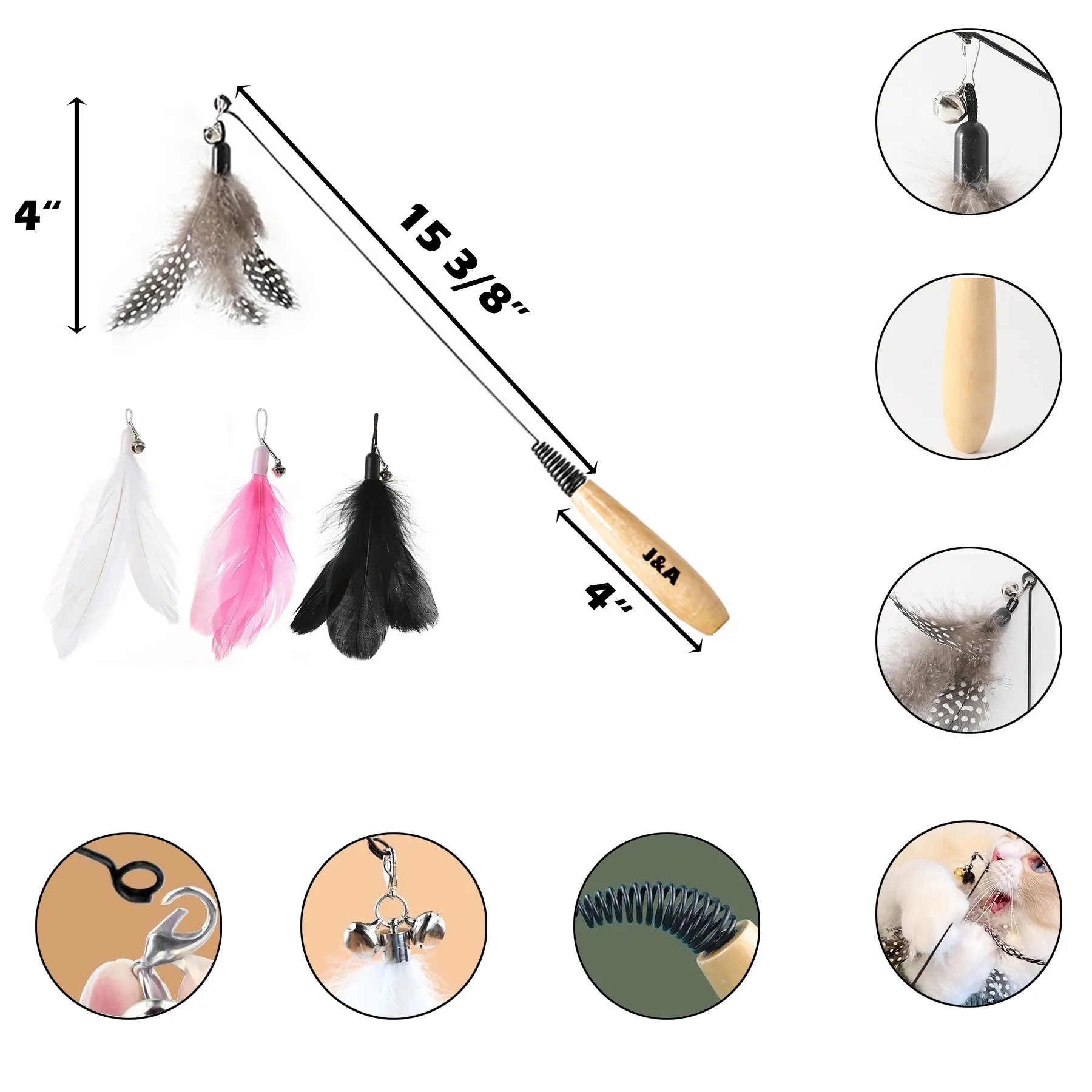 Wood Handle Cat Stick Toy 2