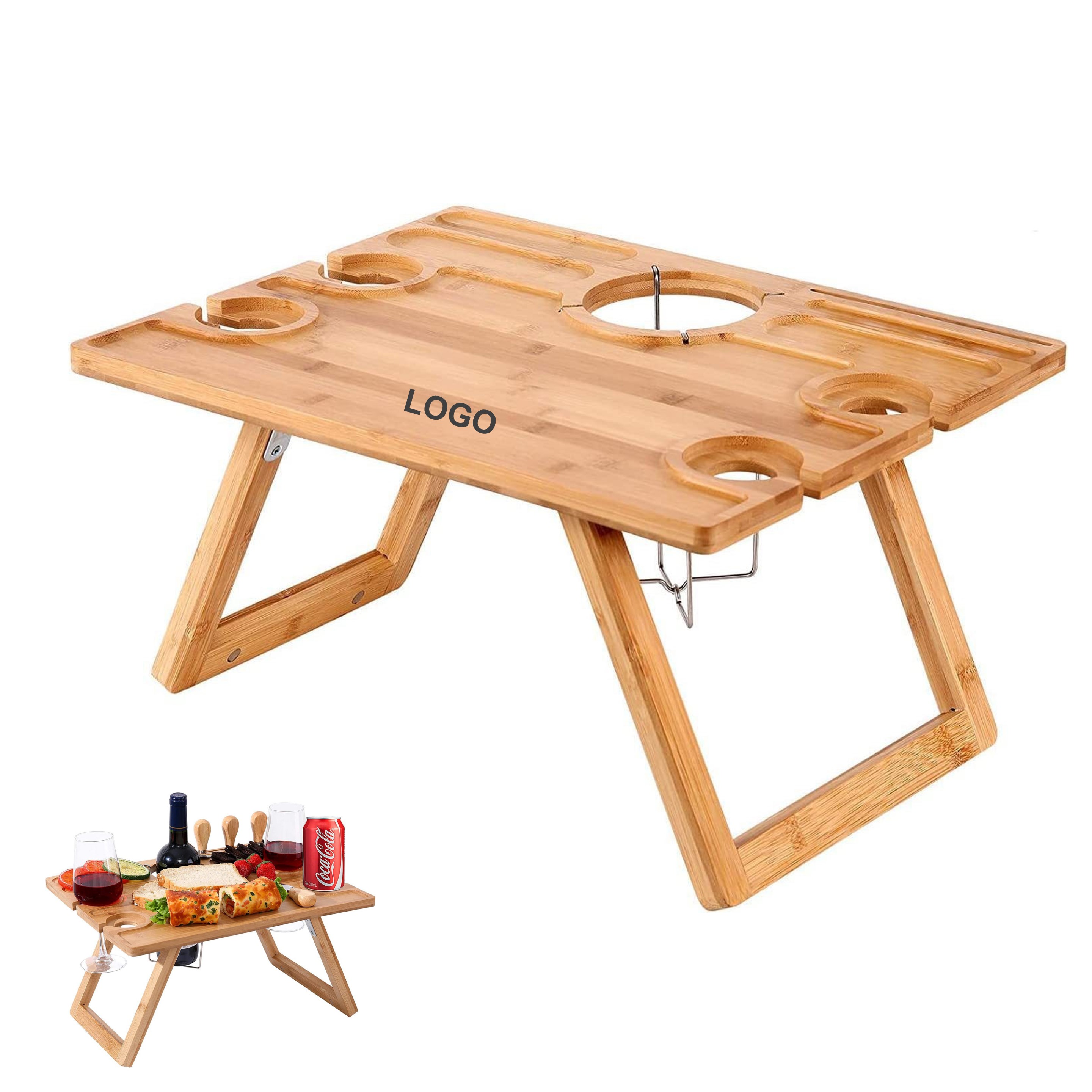 Portable Wine Picnic Table (direct import) 4