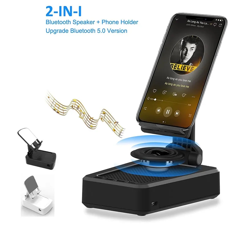 Cell Phone Stand Wireless Bluetooth Speaker Base HD Sound 2