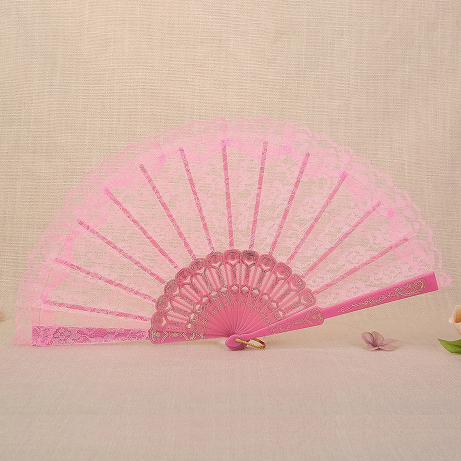 European Vintage Lace Folding Fan 1