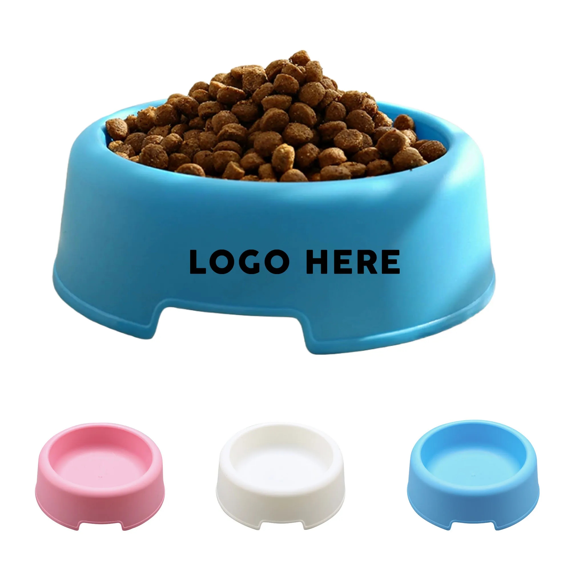 Solid Color Pet Bowls Candy-Colored Lightweight Plastic Sin 3