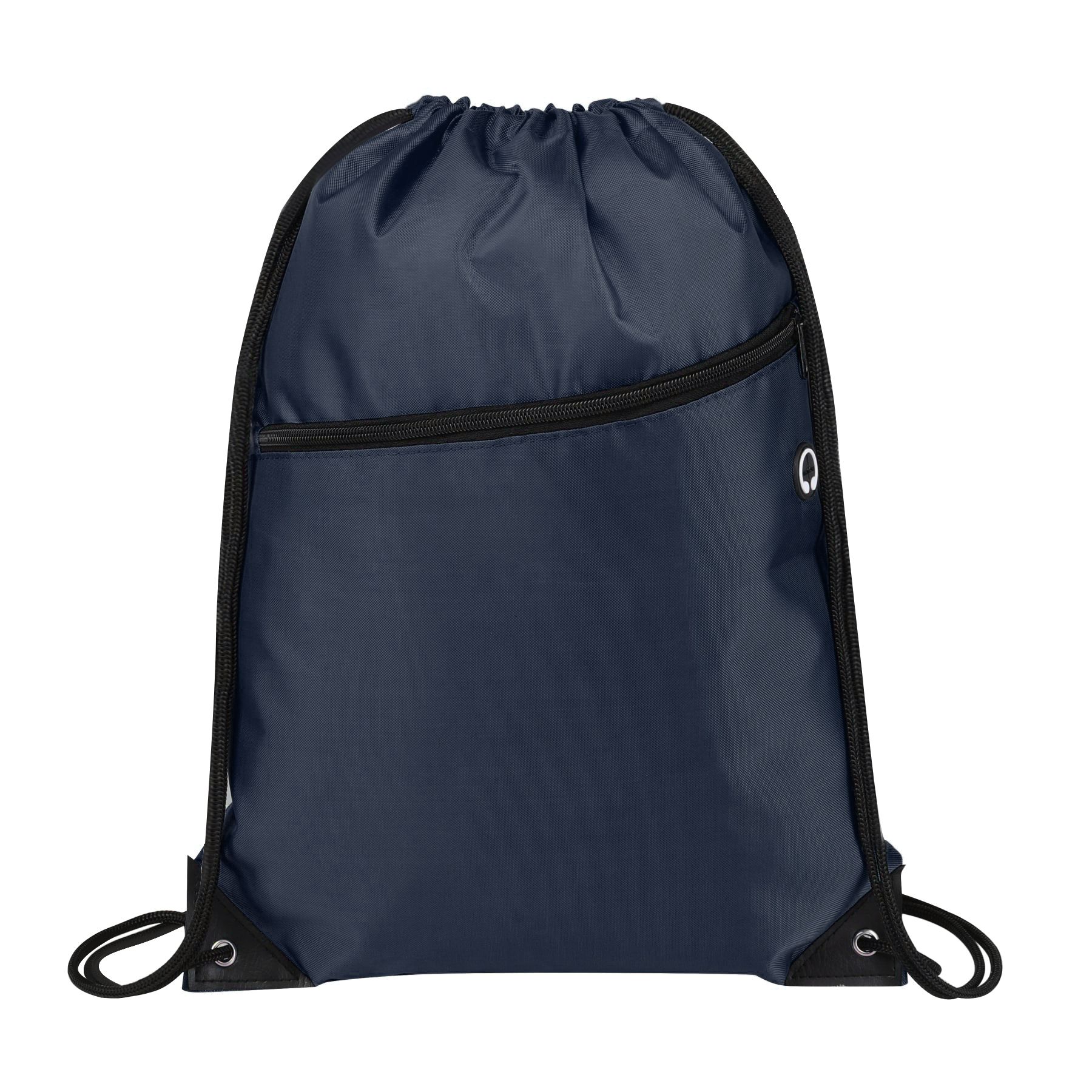 420D Heavy Duty Drawstring Backpack With Front Zipper 3