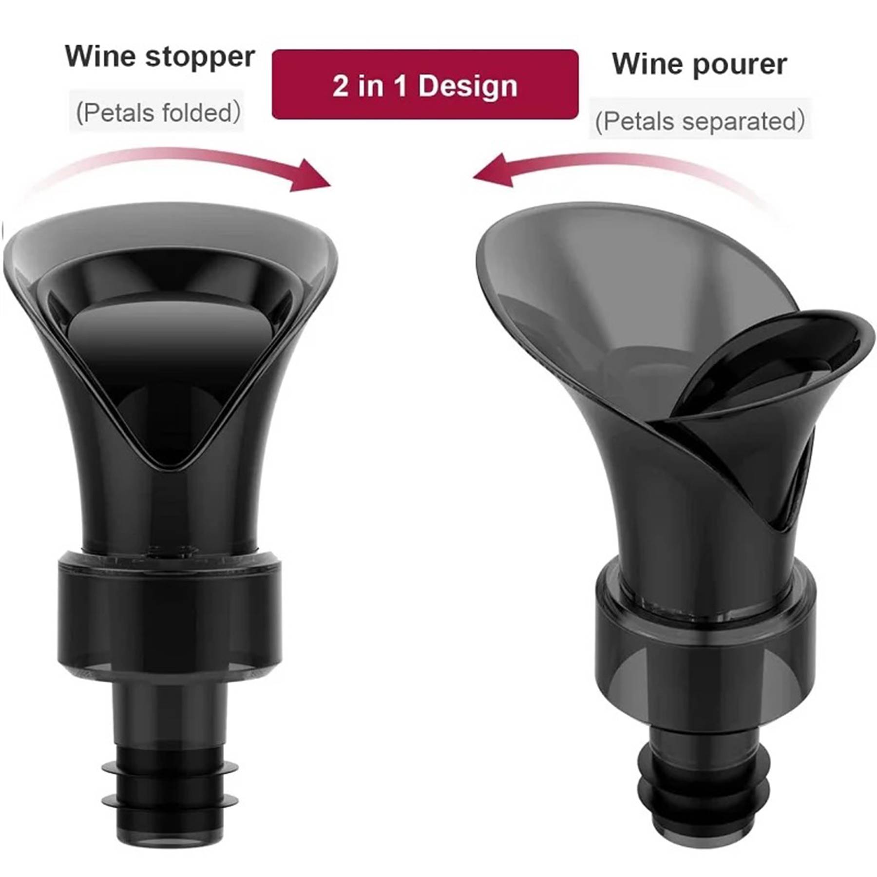 2-in-1Red wine vacuum stopper drinker 3