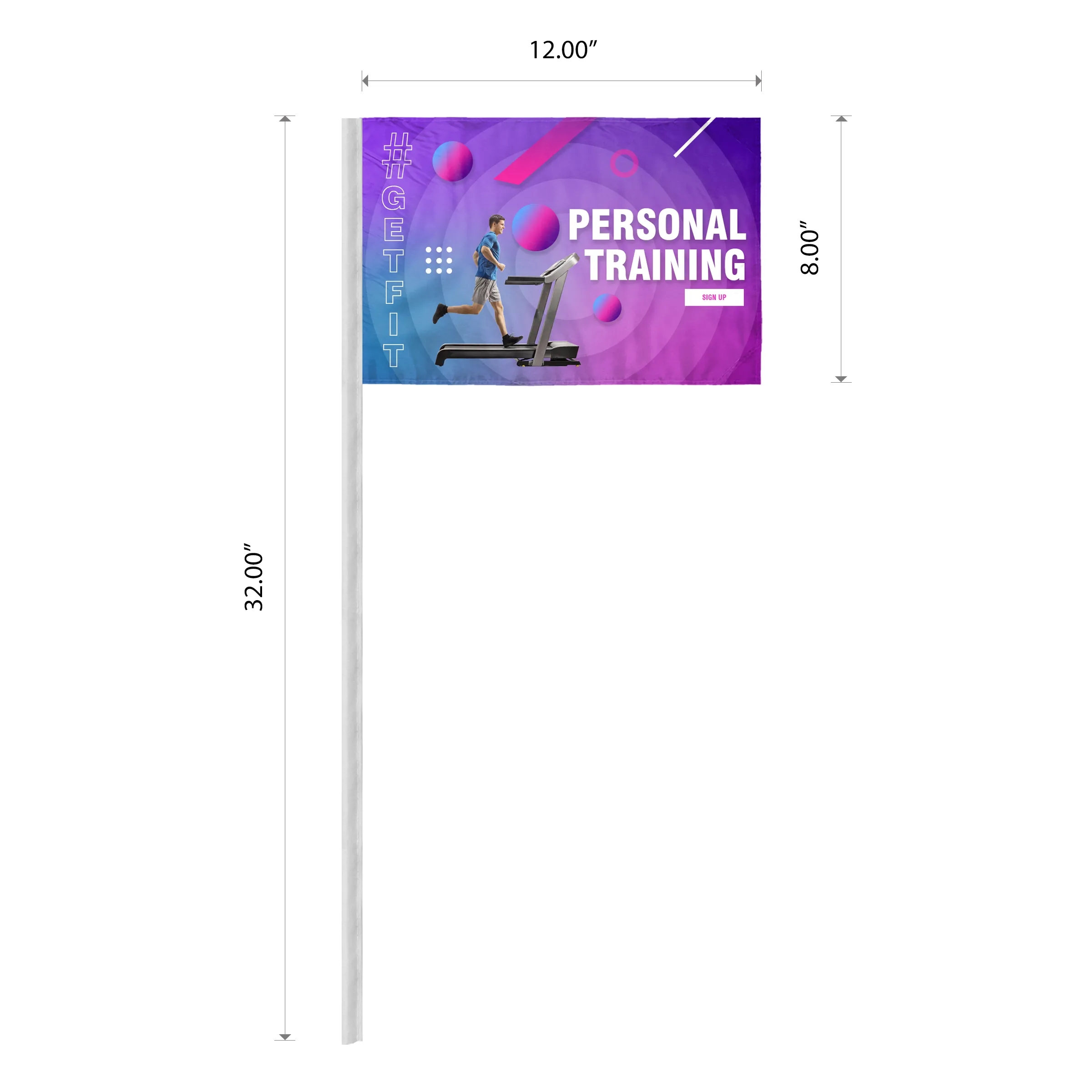Digital Printed Antenna Flags with Sleeves - ePoly 1 Ply 7