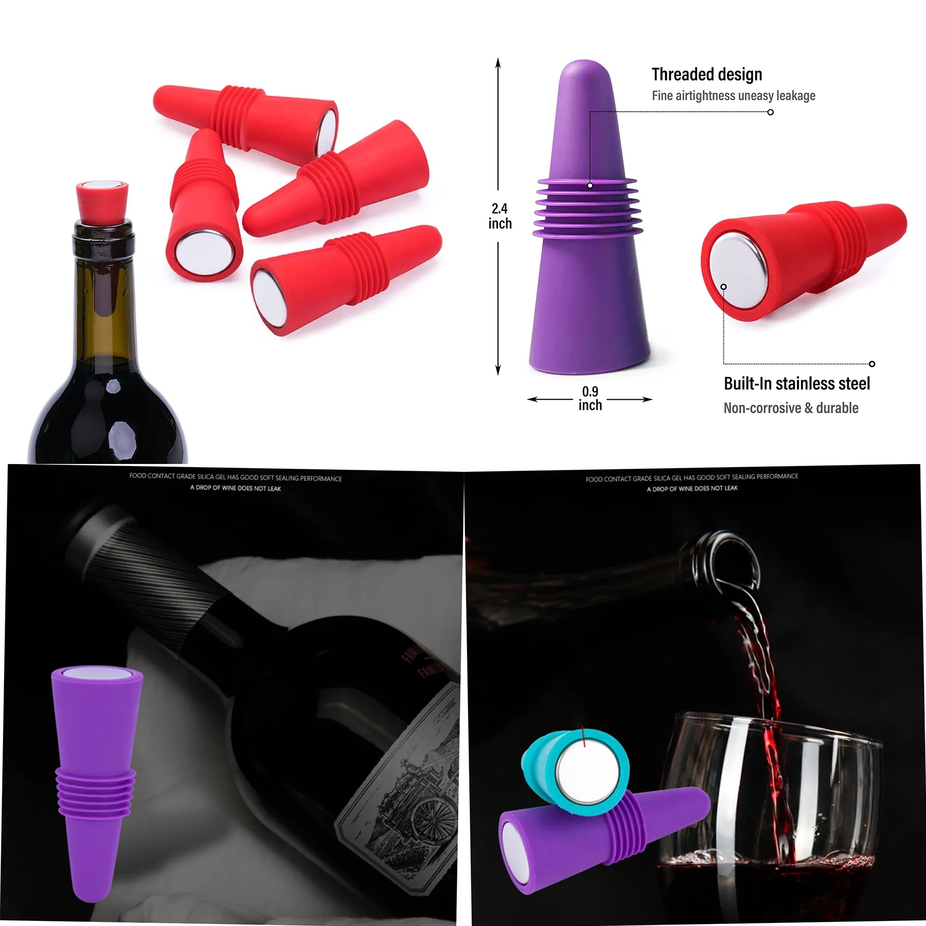 Stainless Steel Purple Cork 3