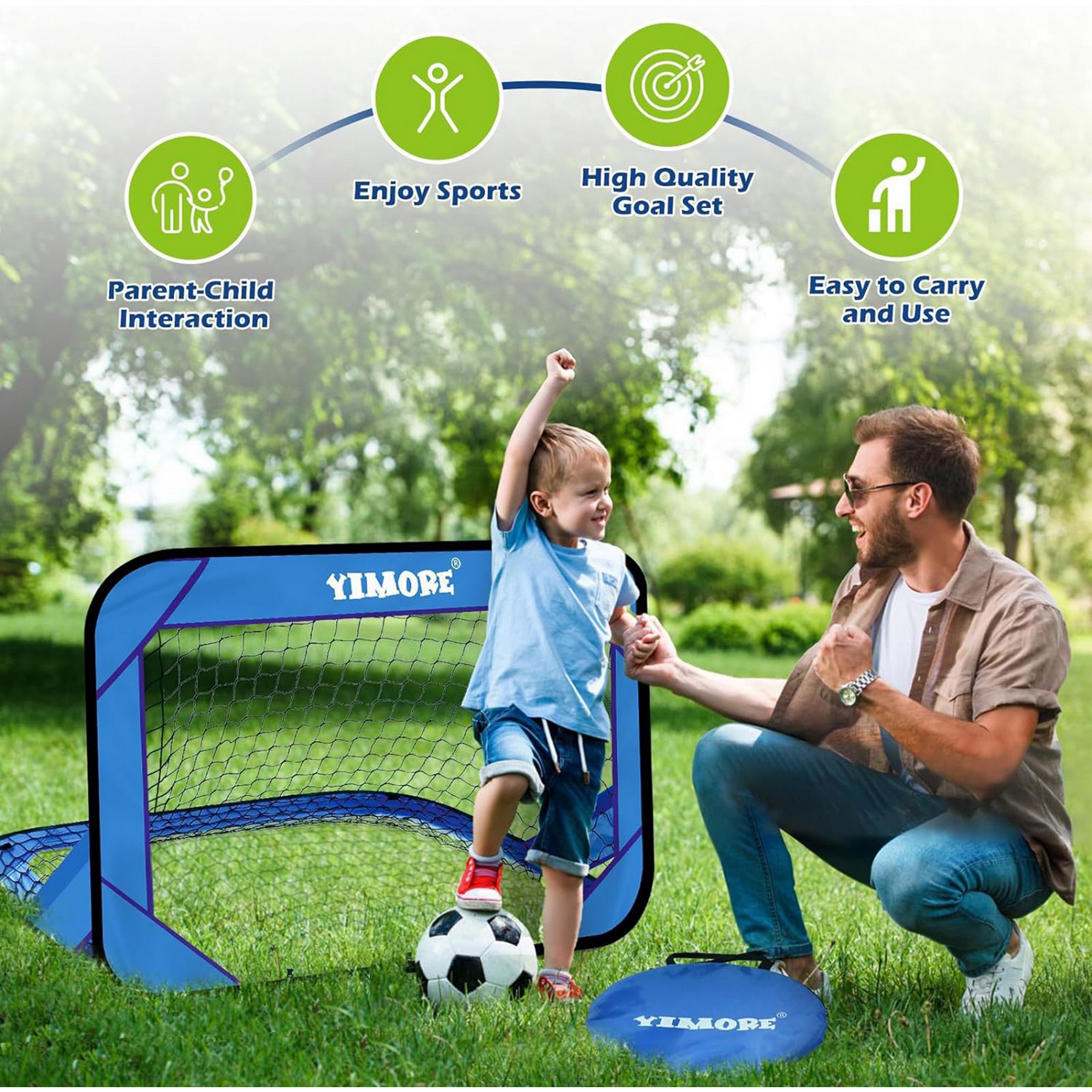 Kids Soccer Goal 4-in-1 Portable Detachable 3