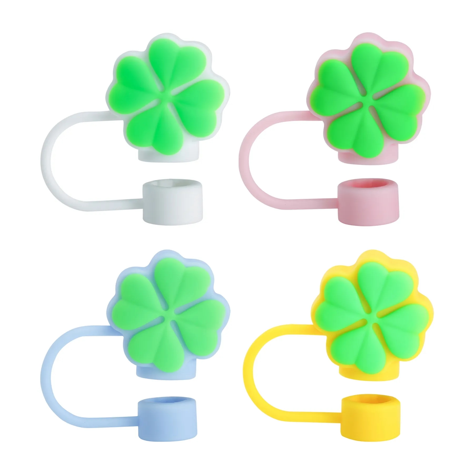 Clover Shaped 3D Silicone Straw Tips Cover 4