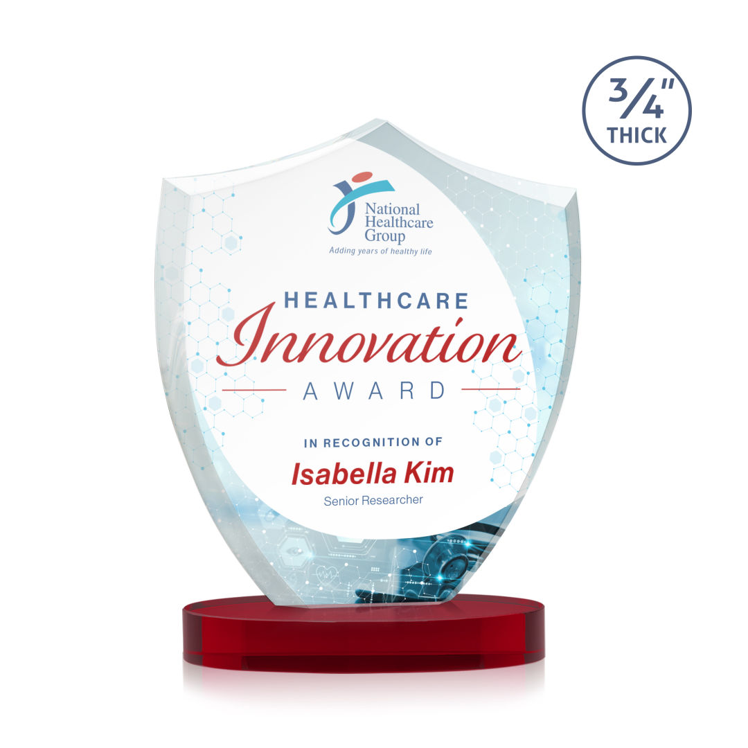 Scudo Shield VividPrint™ Award on Alberton Base - Red 2