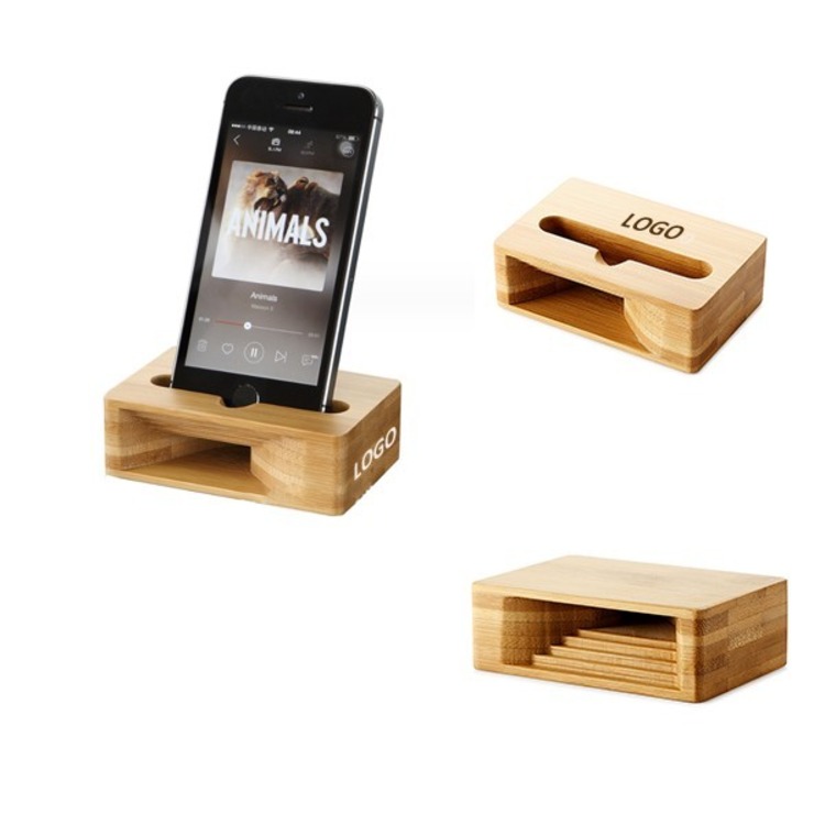 Wood Creative Cell Phone Stand With Sound Amplifier