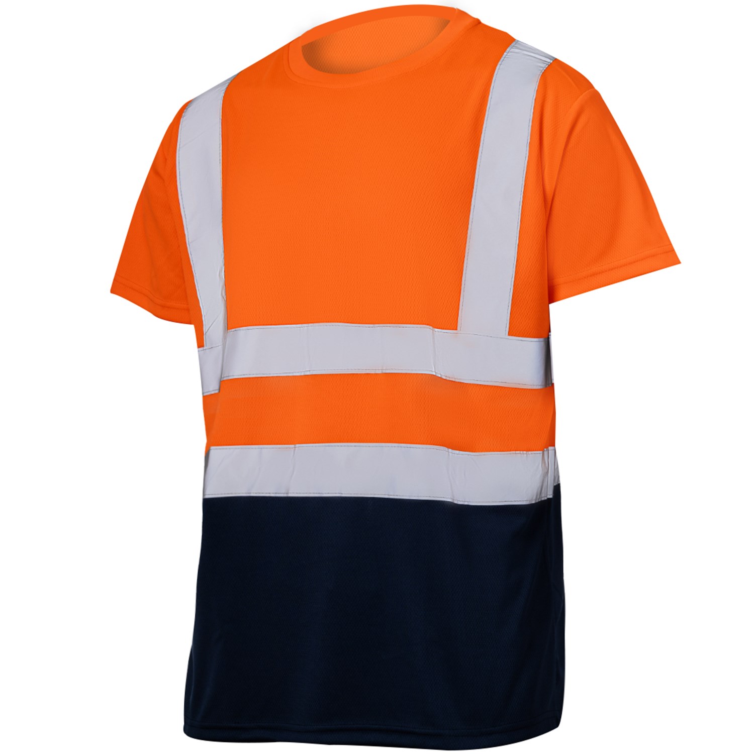 3.8 oz. Polyester Class 2 Color Block Reflective Tape Safety T-Shirt 7