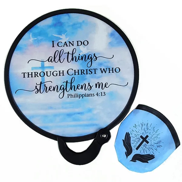 Nylon Foldable Fans with Pouch 9