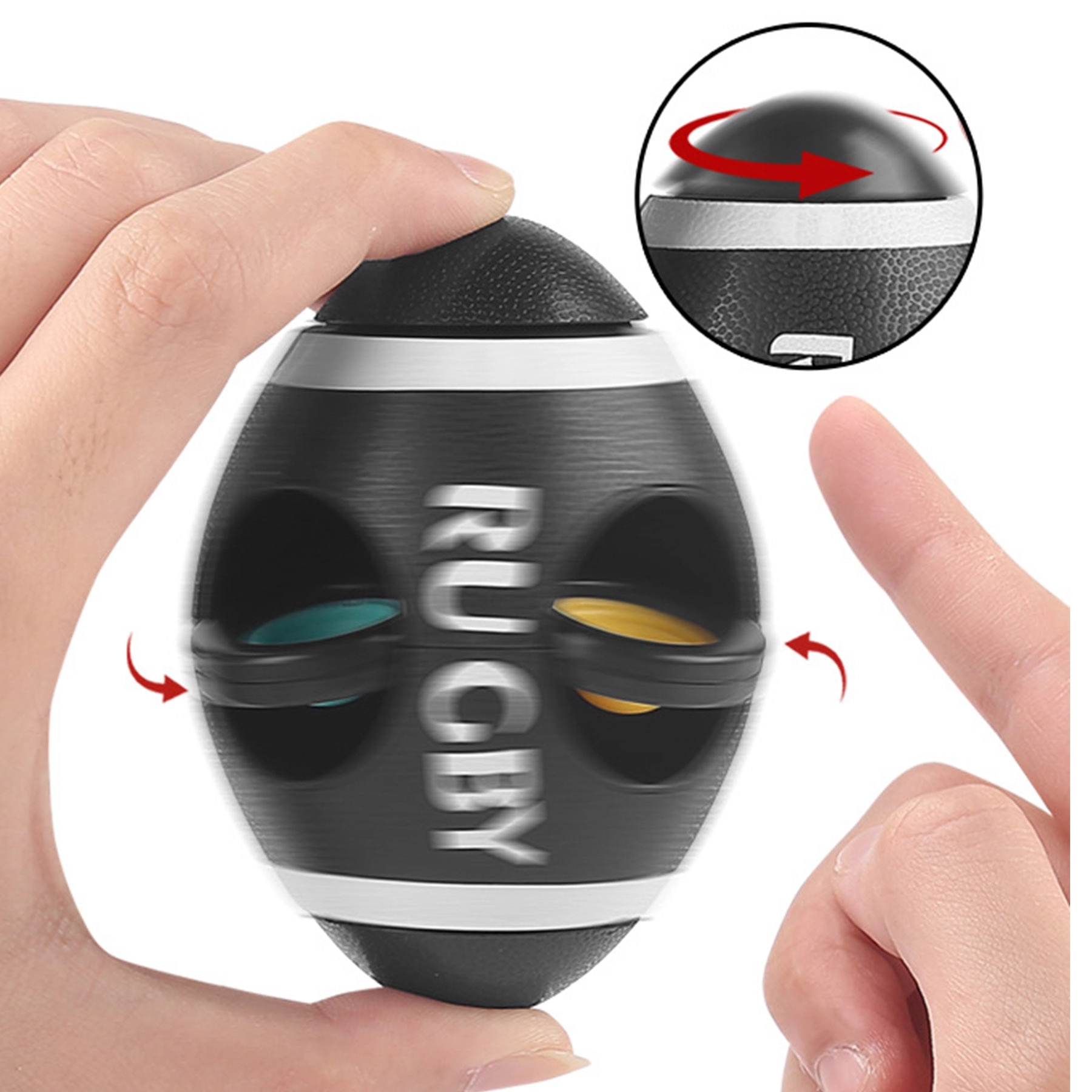 Rugby Rotating Gyro Push Pop Fidget Toy 3