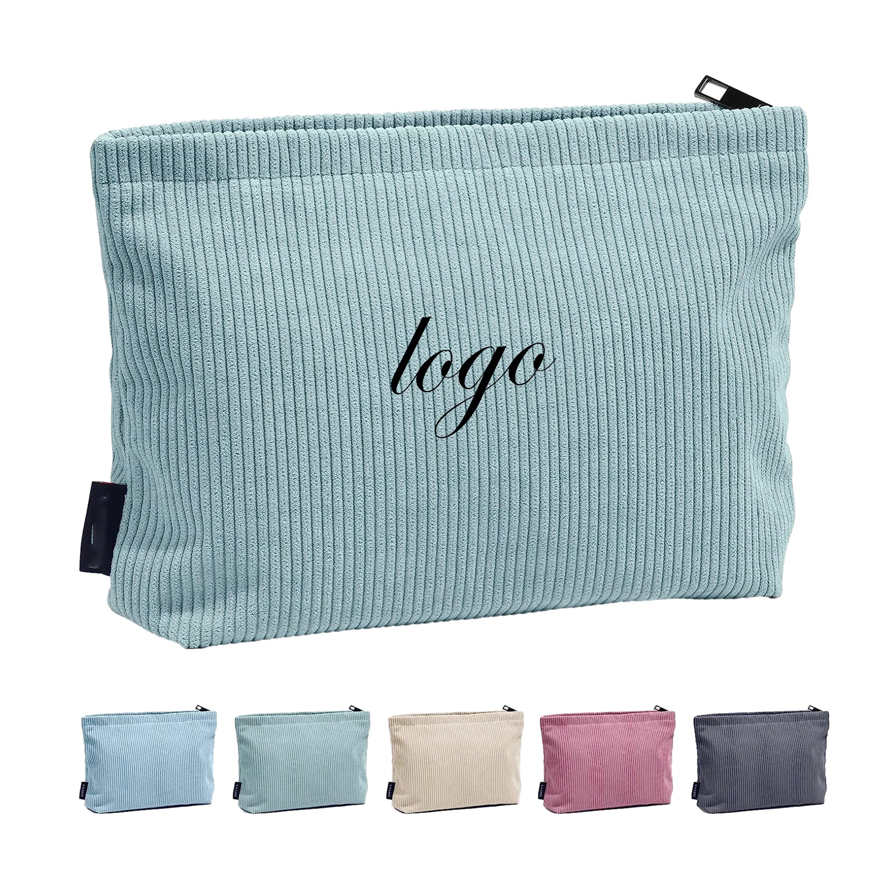 Corduroy Portable Versatile Zipper Makeup Bag