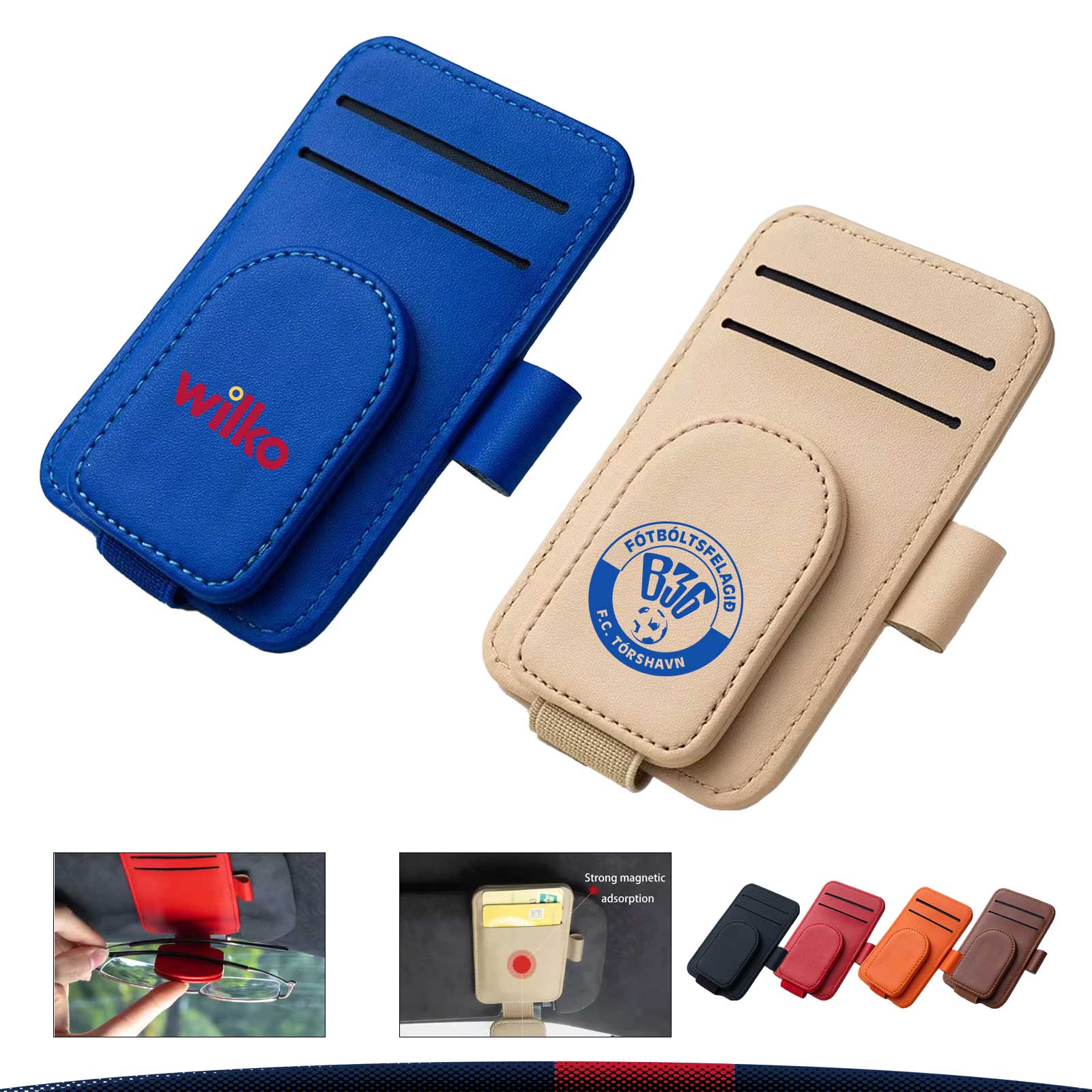 Andi PU Leather Car Eyeglasses Clip 3