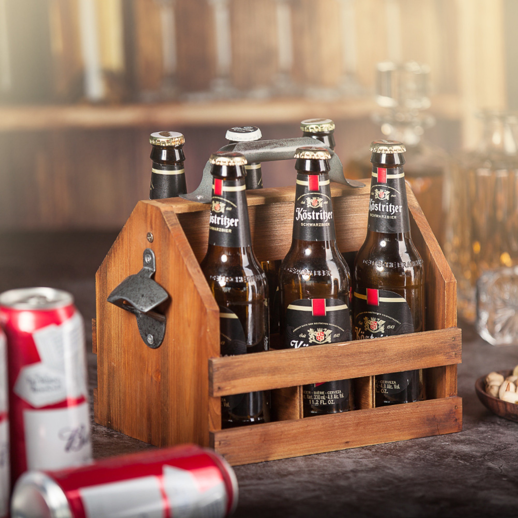 Rustic 6-Bottle Wooden Beer Crate 4