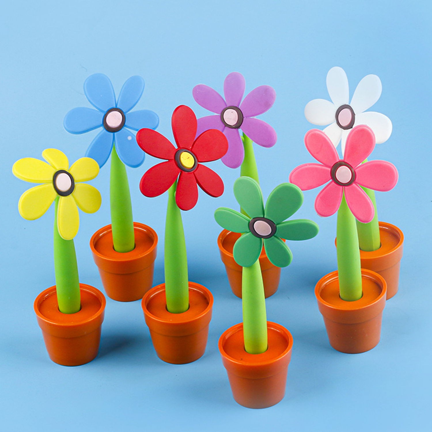 Cartoon Child Ballpoint Pen Flower Pot Shape 2