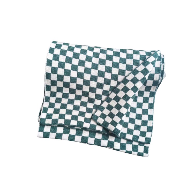 Checkerboard Knitted Scarf 2