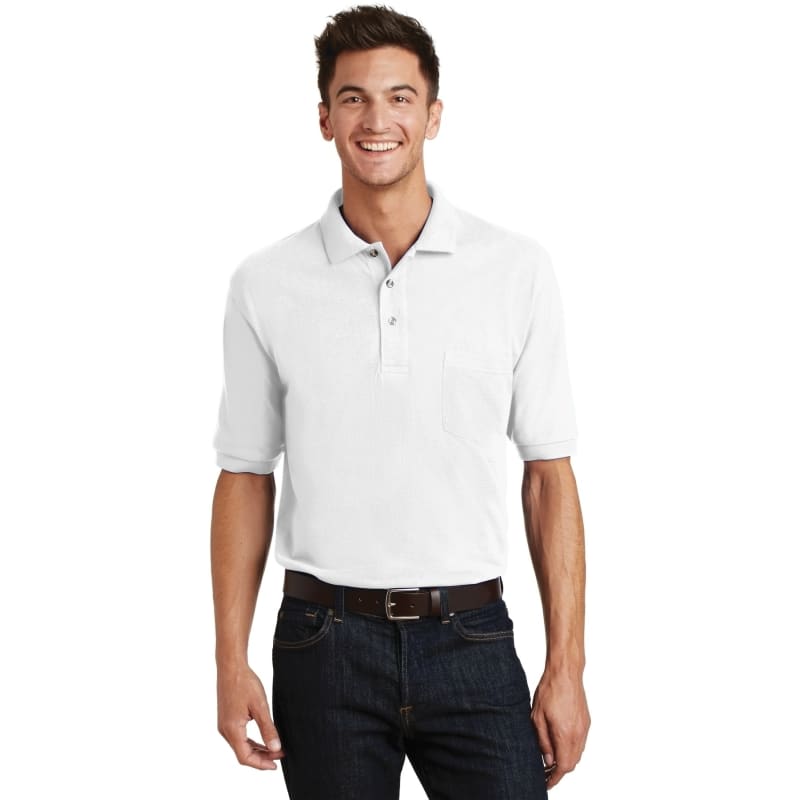 Port Authority Heavyweight Cotton Pique Polo With Pocket. 32