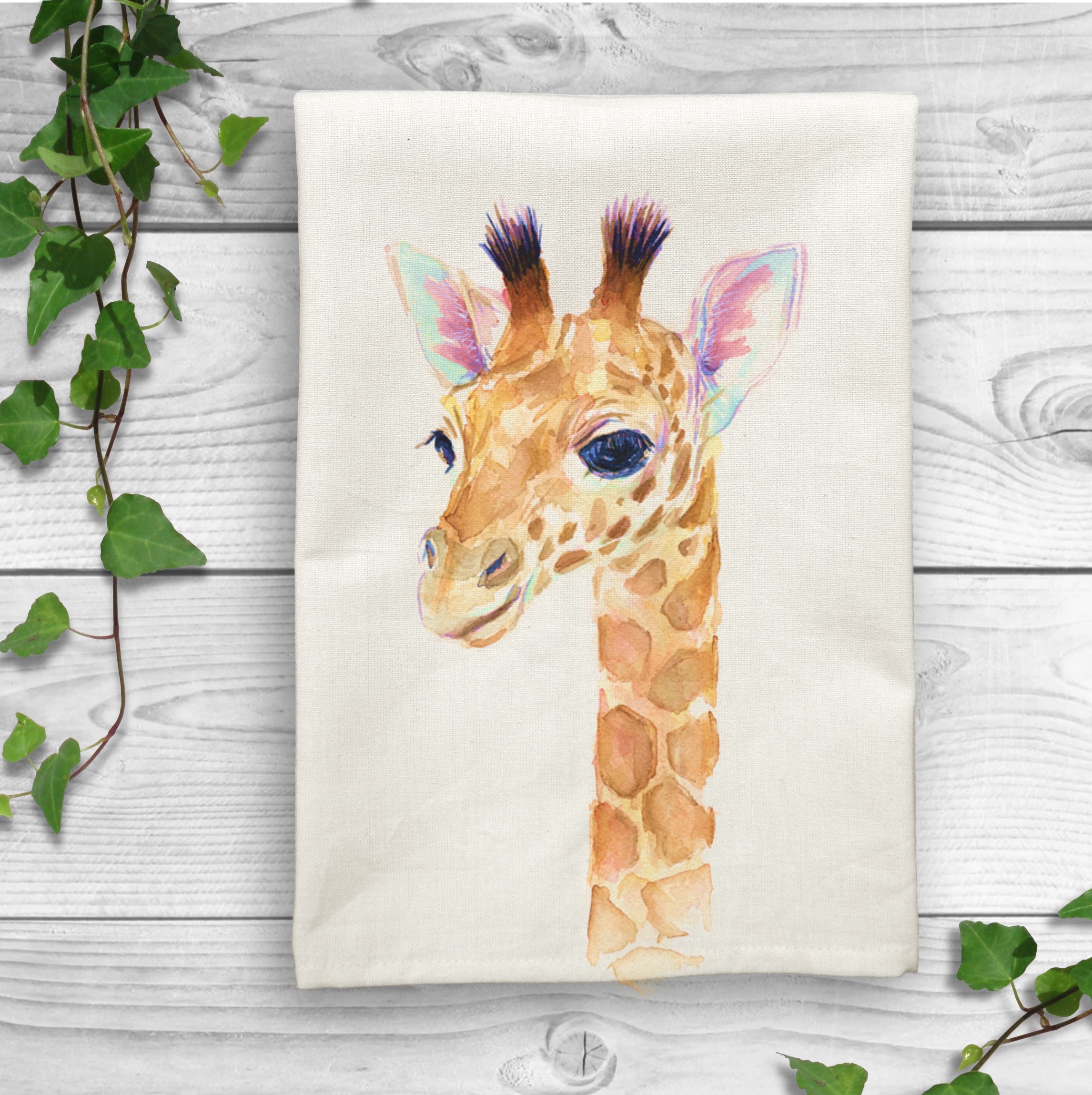 White Solid Plain Weave Kitchen Towel with Custom Print 9