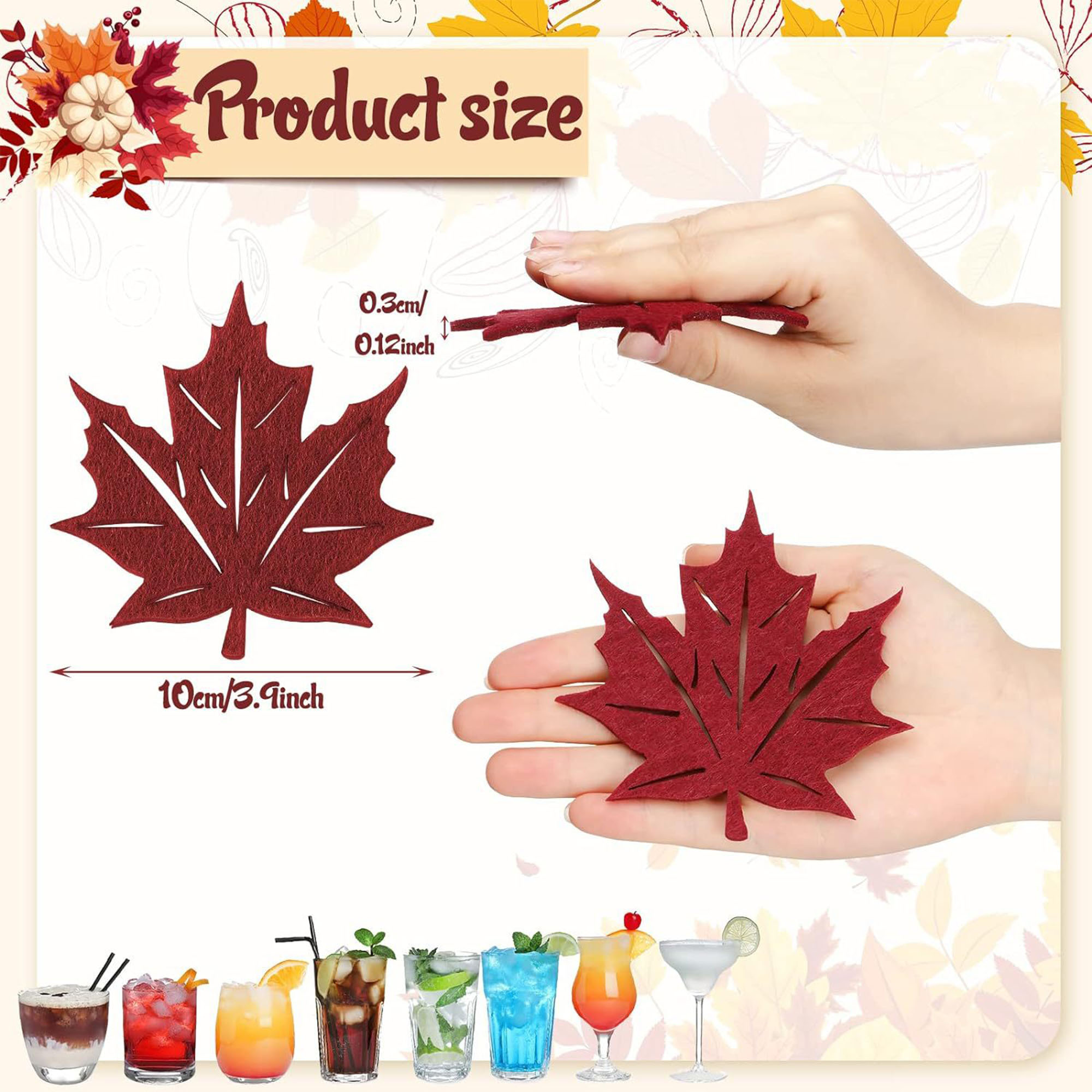 Maple leaf Felt Coaster 3