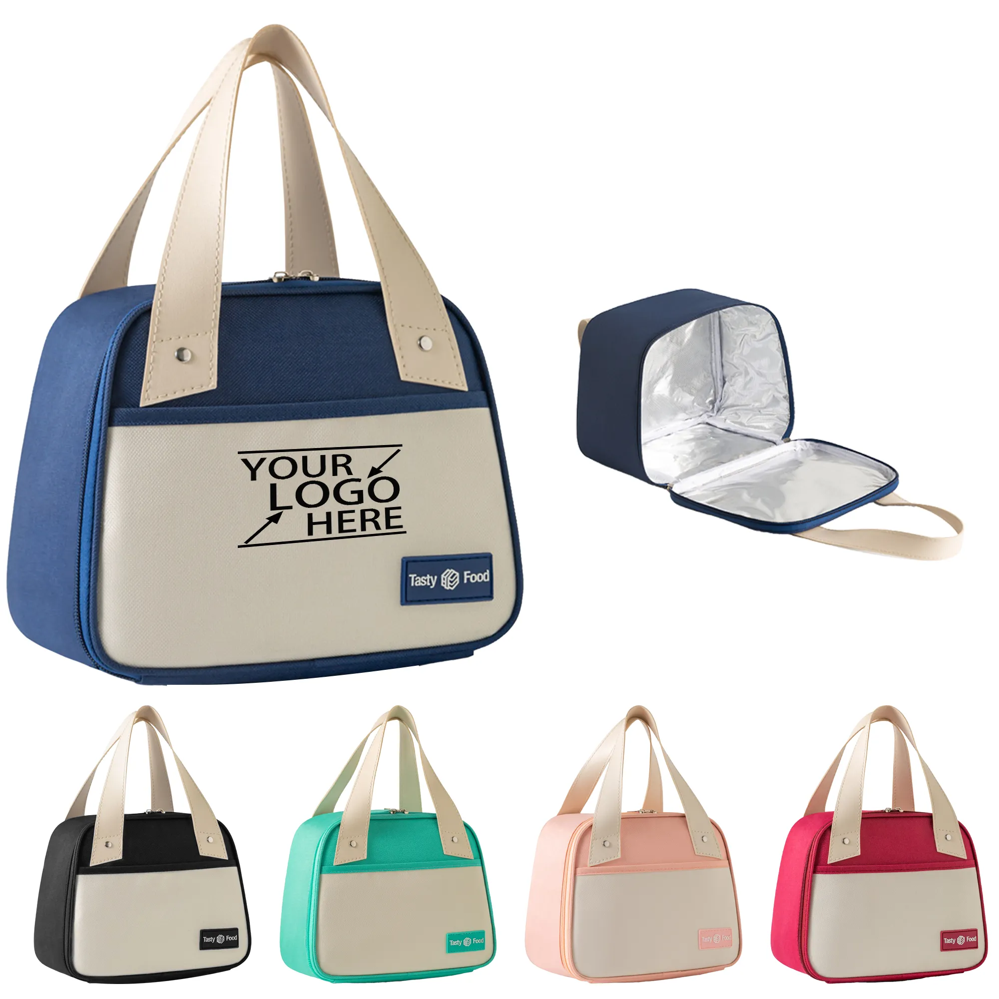 Trapezoidal Oxford Cloth Tote Insulated Bag