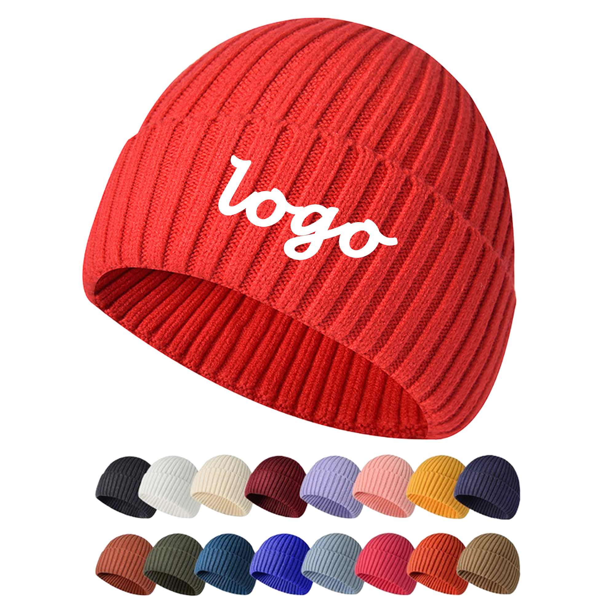 Faux Rabbit Fur Ribbed Beanie Winter Warm Hat 1