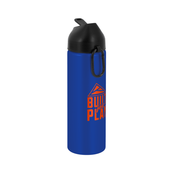 EasyFlow Recycled Aluminum Bottle w Straw Lid, custom water bottle with logo imprint 143