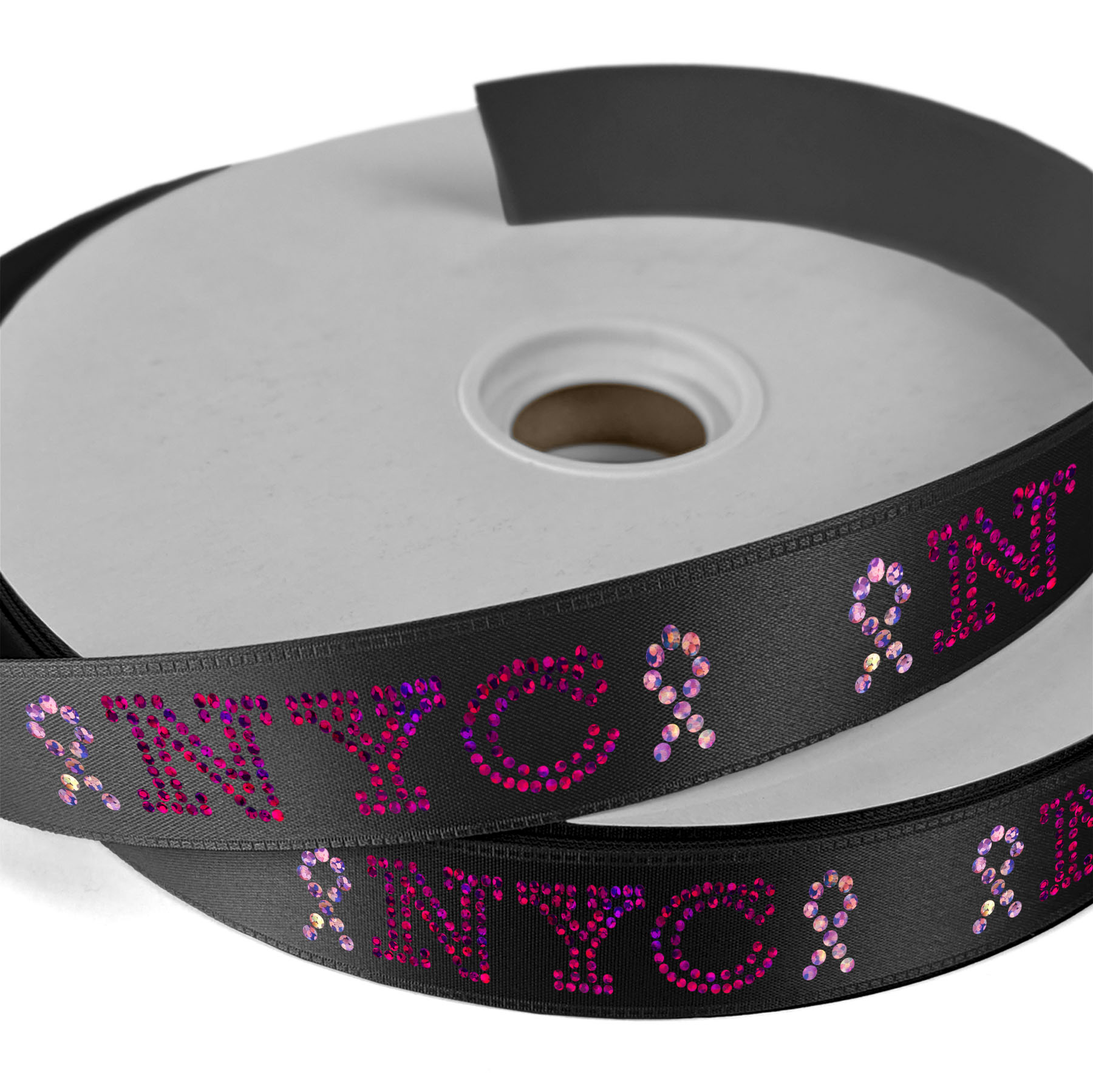 1" Badge Satin Ribbon - 25yd Roll - Sparkle 2