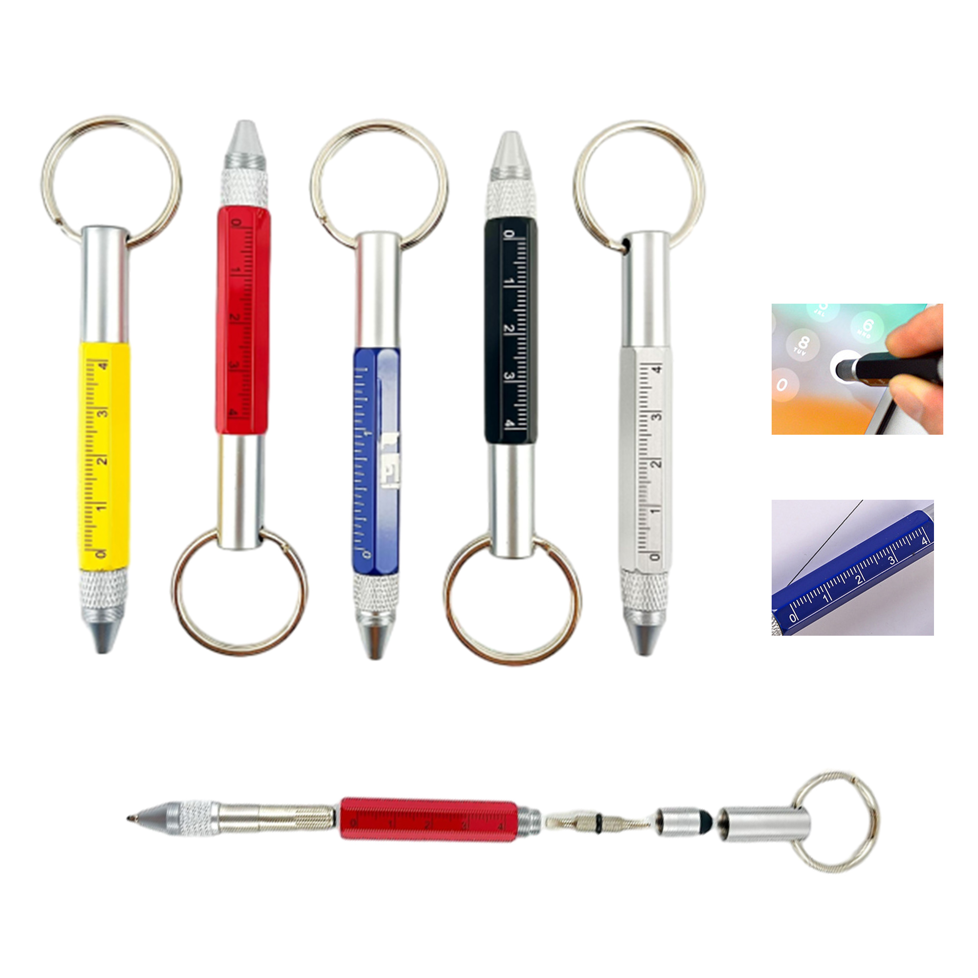 Multifunctional Six In One Tool Pen With Ballpoint Pen 2