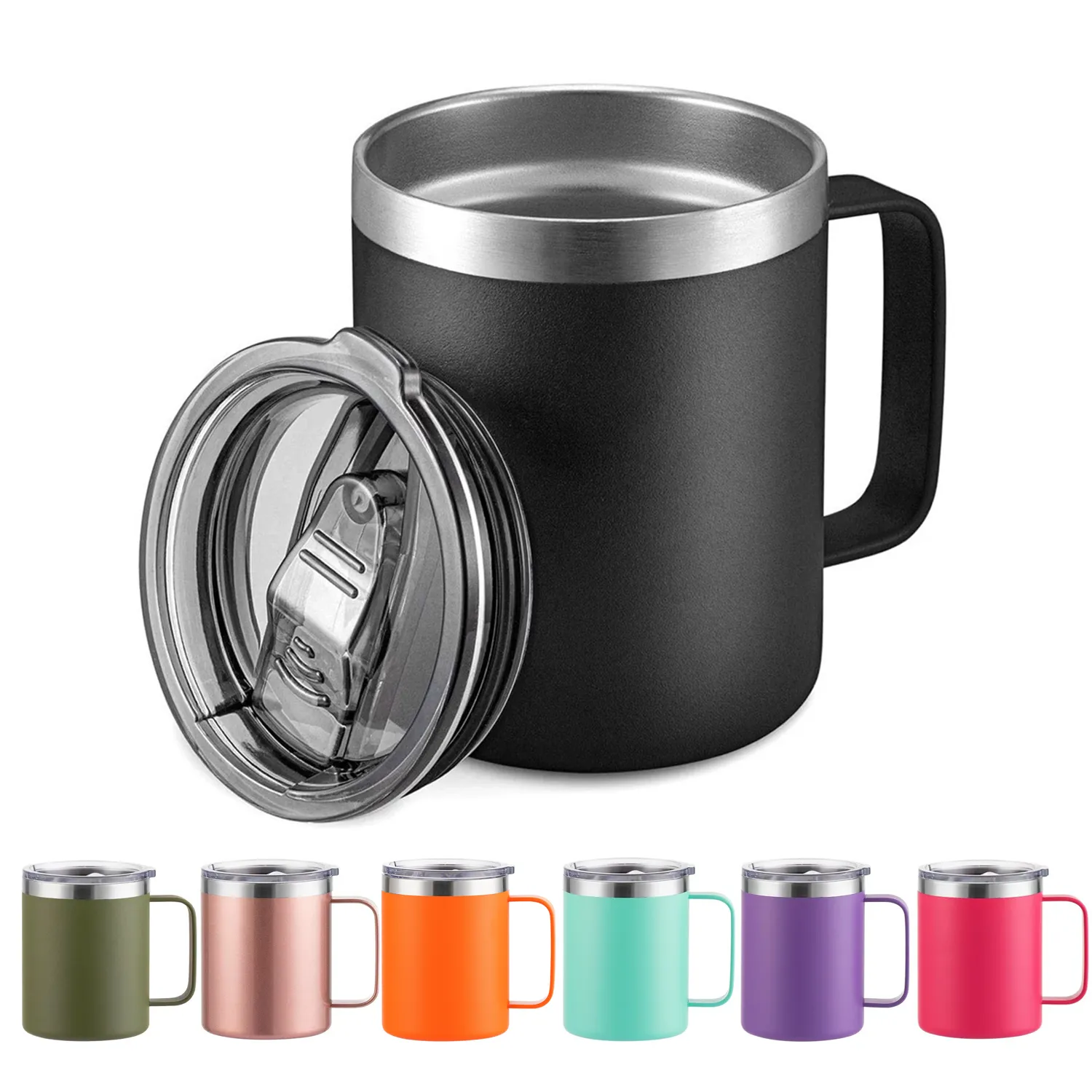 12oz Stainless Steel Insulated Coffee Mug with Handle 1
