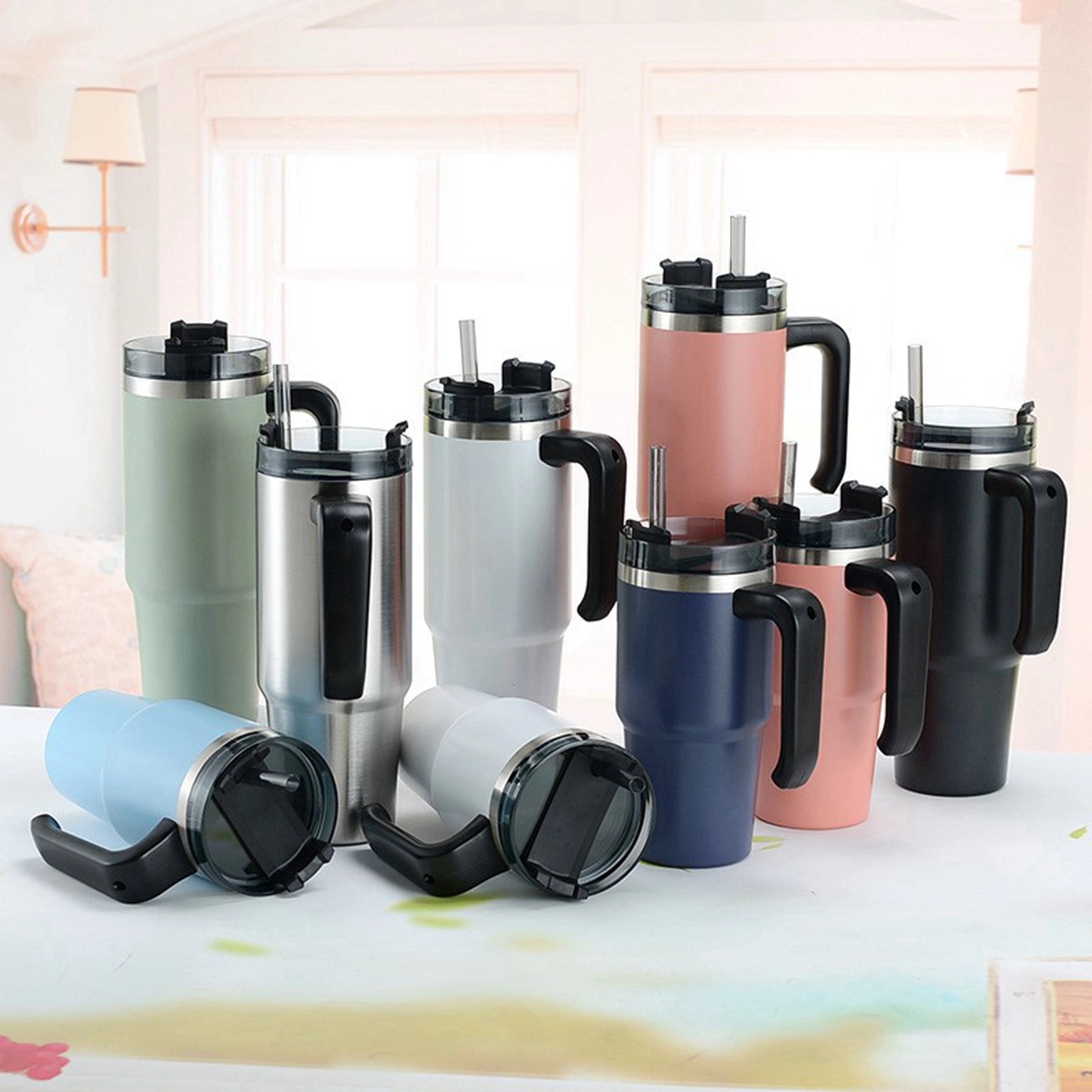 30 Oz. Double Wall Stainless Steel Vacuum Mug with Handle 14