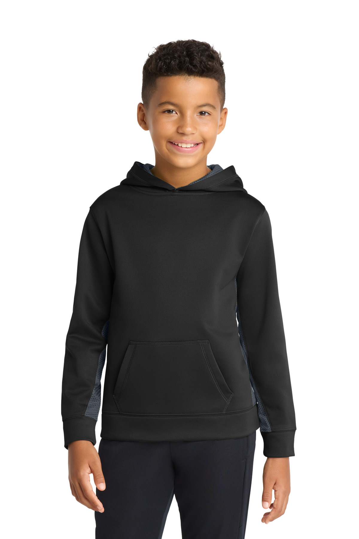 Sport-Tek Youth Sport-Wick CamoHex Fleece Colorblock Hooded Pullover. YST239 35