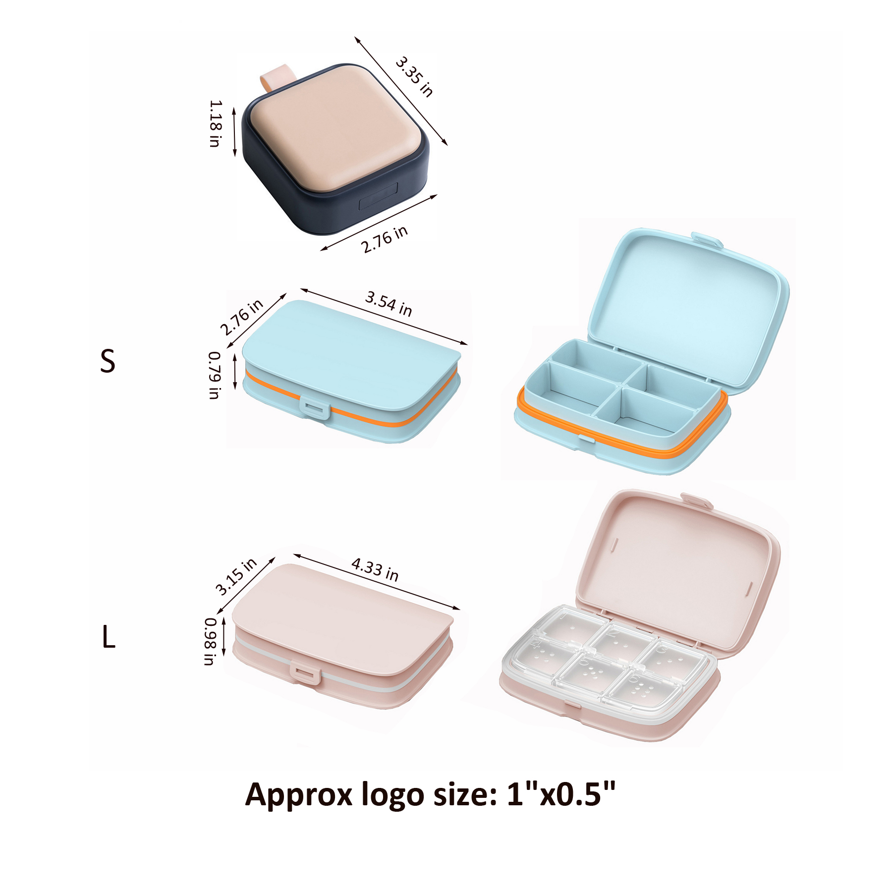 ABS Material Travel Pill Box 6