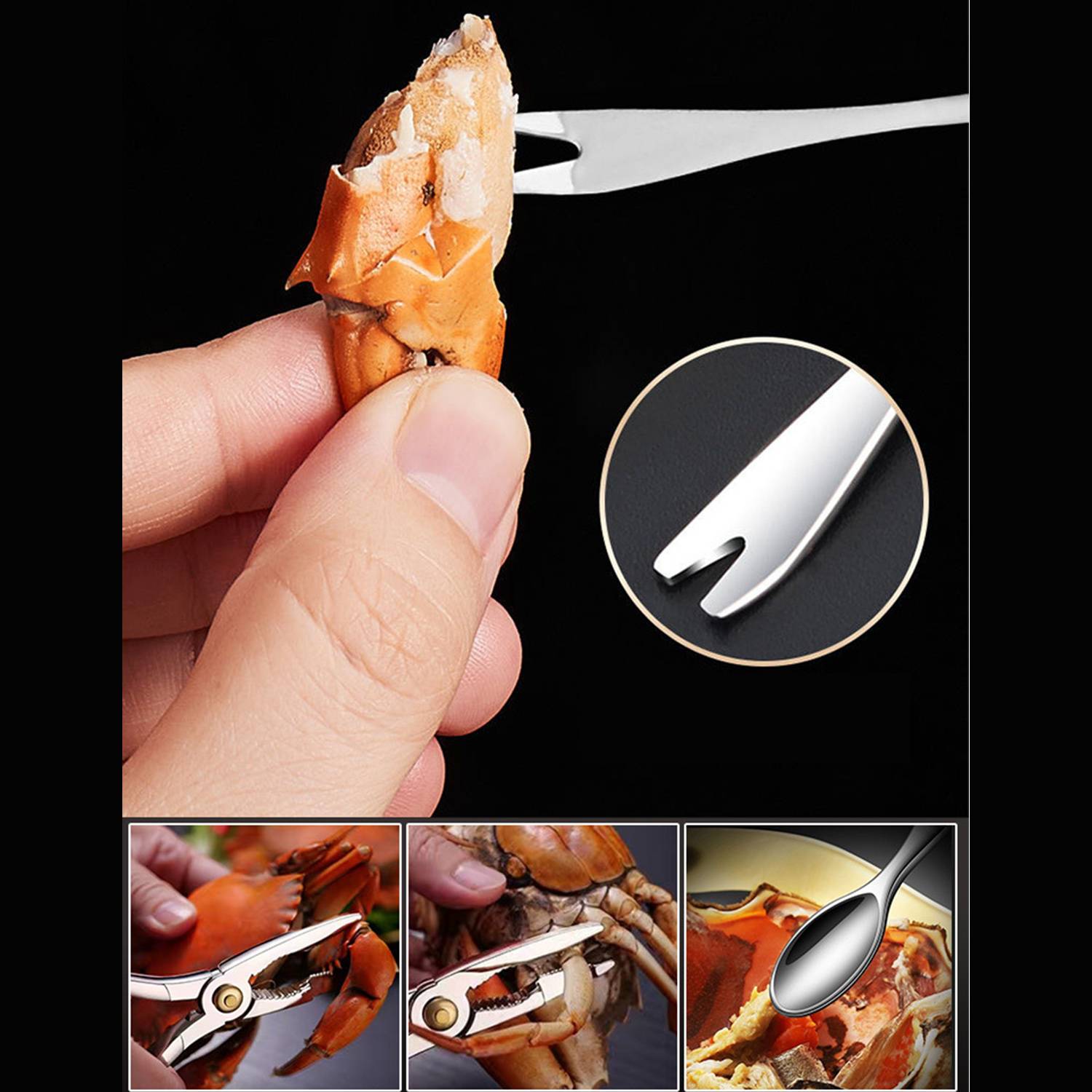 2pcs Professional Crab Eating Tools Shell Removal Set 4