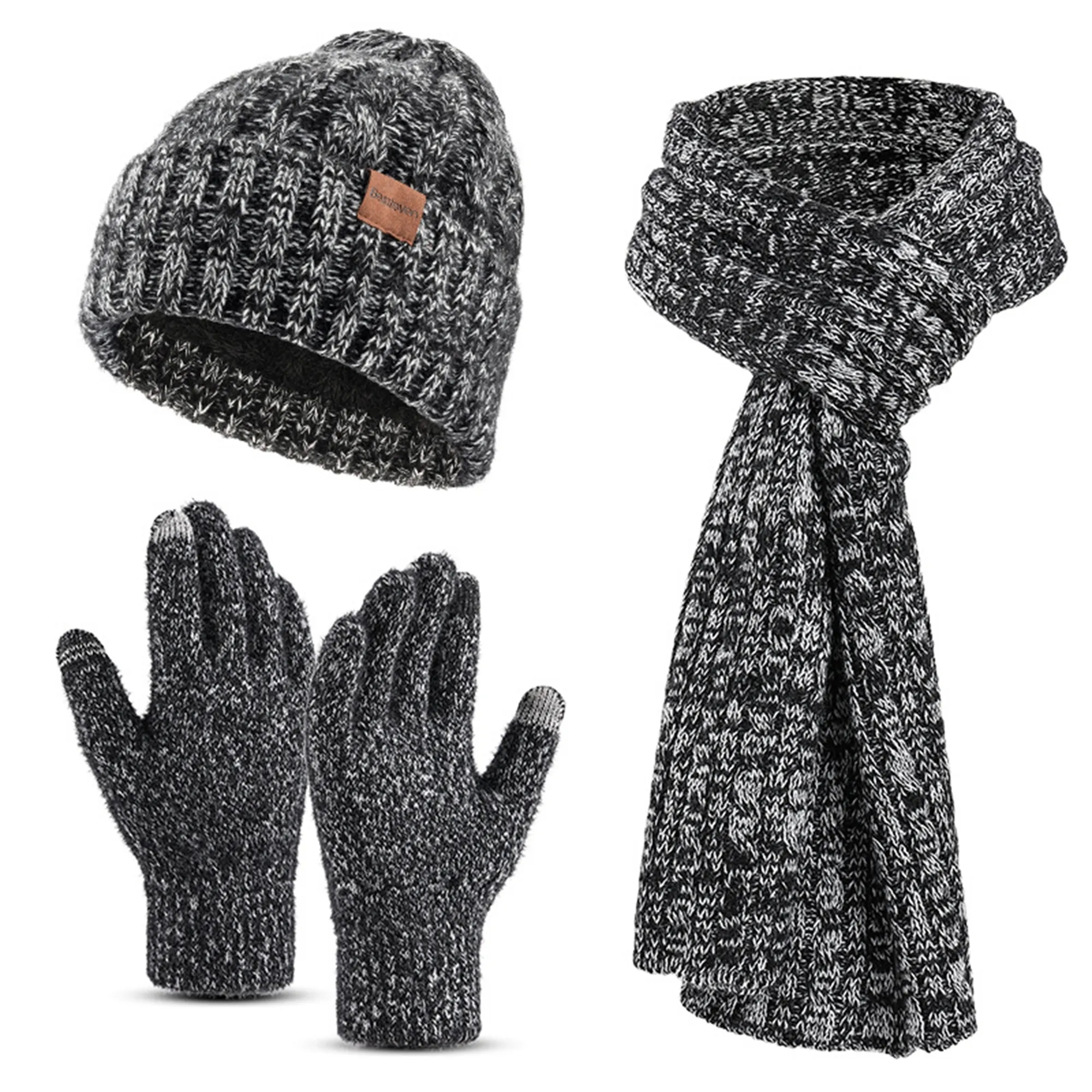3-in-1 Heathered Knit Winter Set