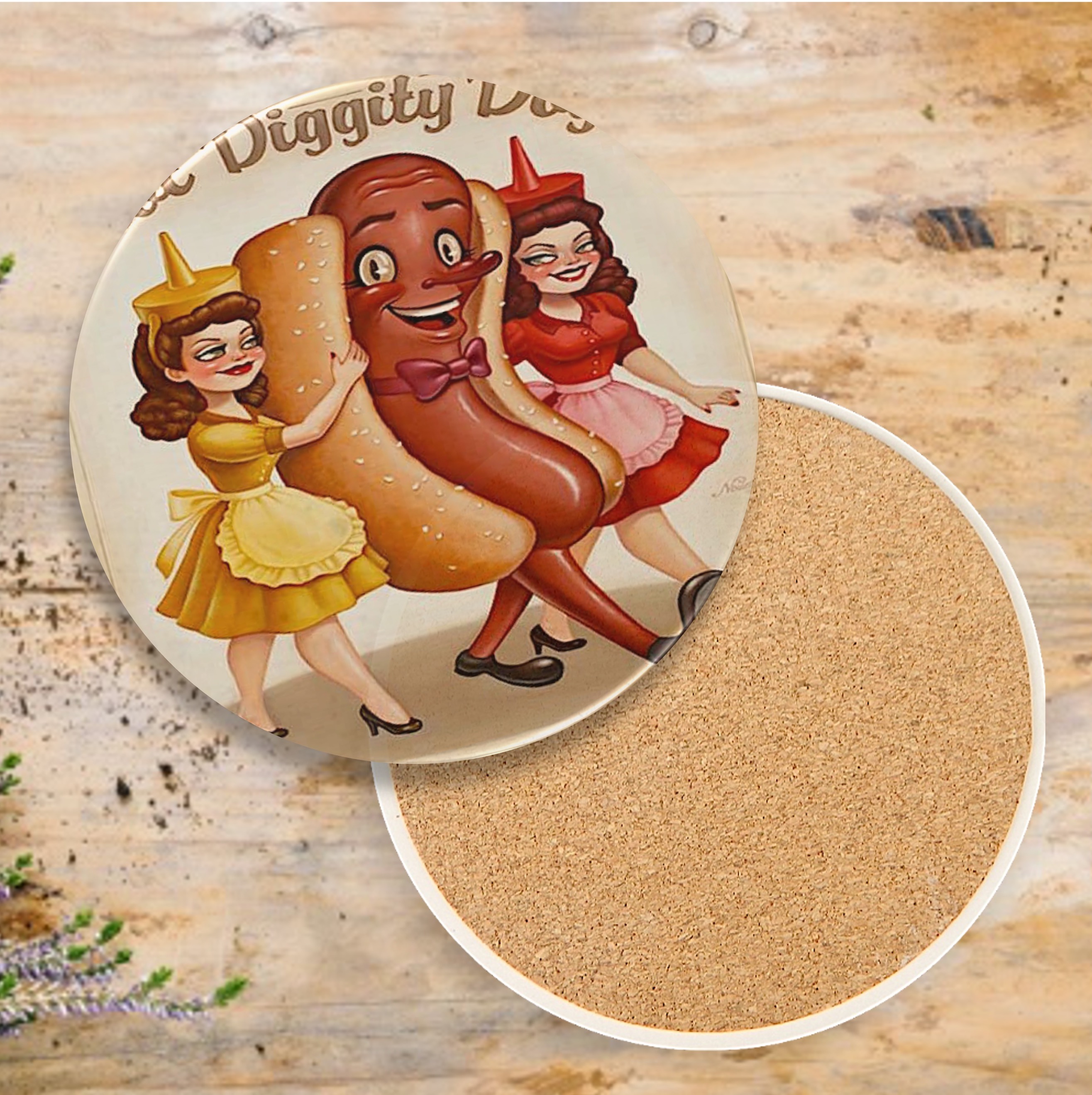 Custom Printed Round Absorbent Stone Coaster - Full Bleed 2