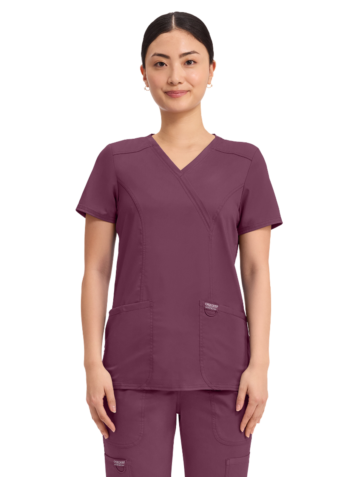 Cherokee - Workwear Revolution - Women's 2-Pocket Mock Wrap Top 7
