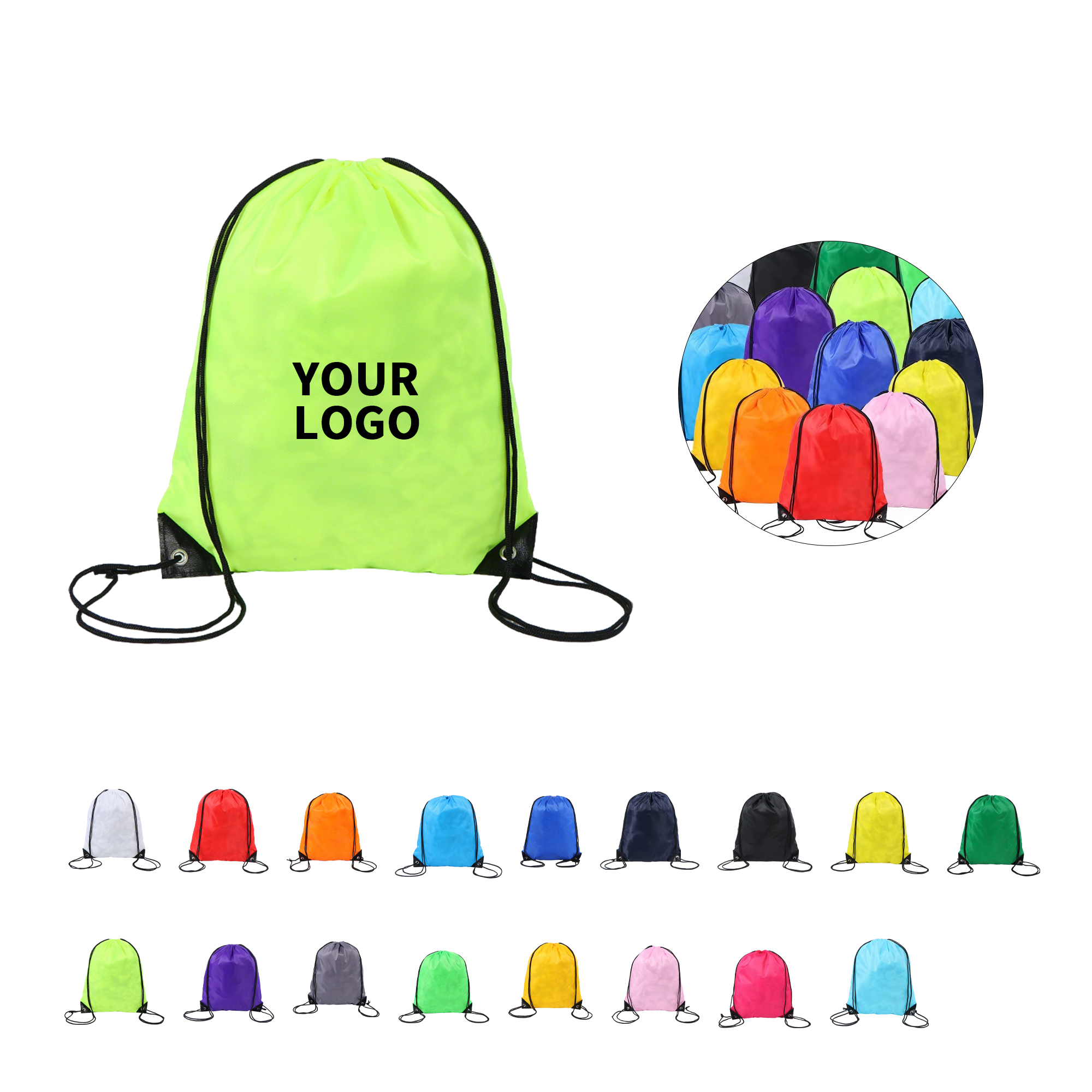 Polyester Drawstring Backpack With Corner Reinforcement 4