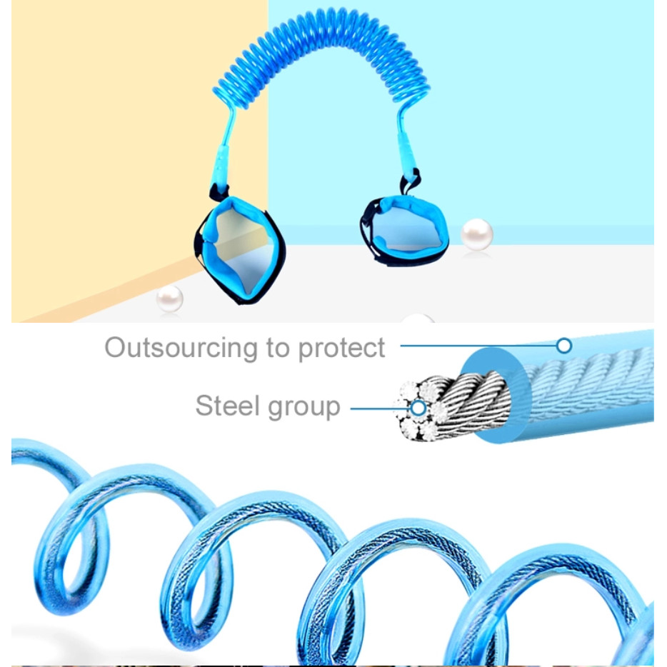 1.5M anti-lost child safety wrist linkk straps 2