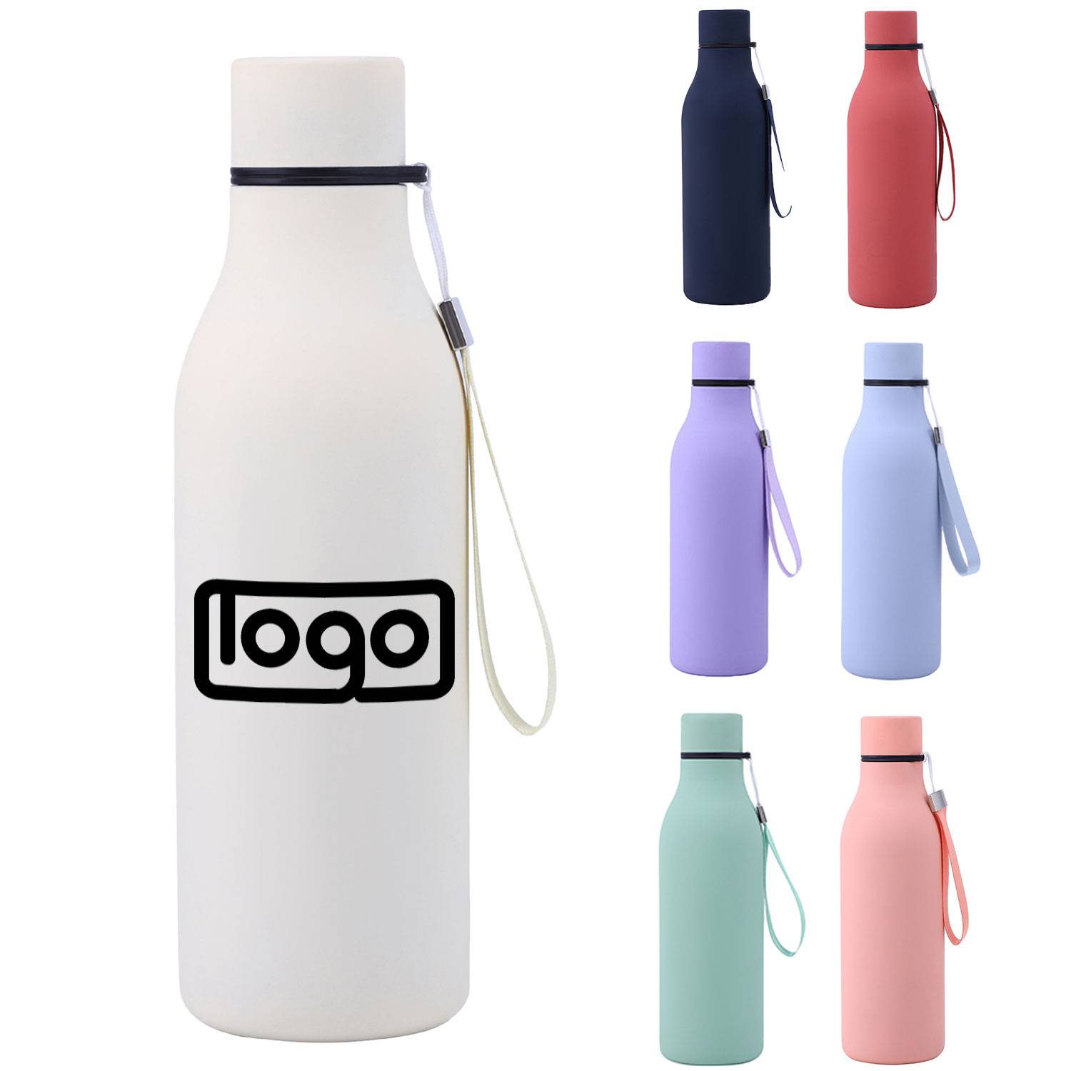 20oz Stainless Steel Insulated Water Bottles w/ Strap, custom water bottle with logo imprint 2