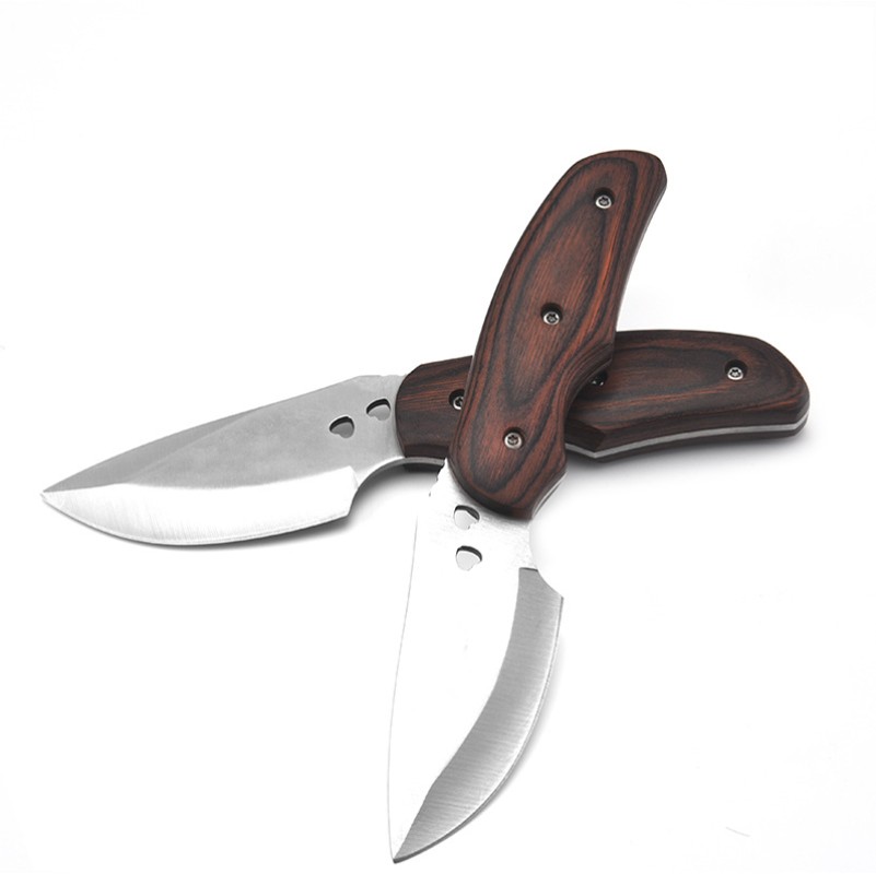 Stainless Steel Fixed Blade with Wooden Handle 4