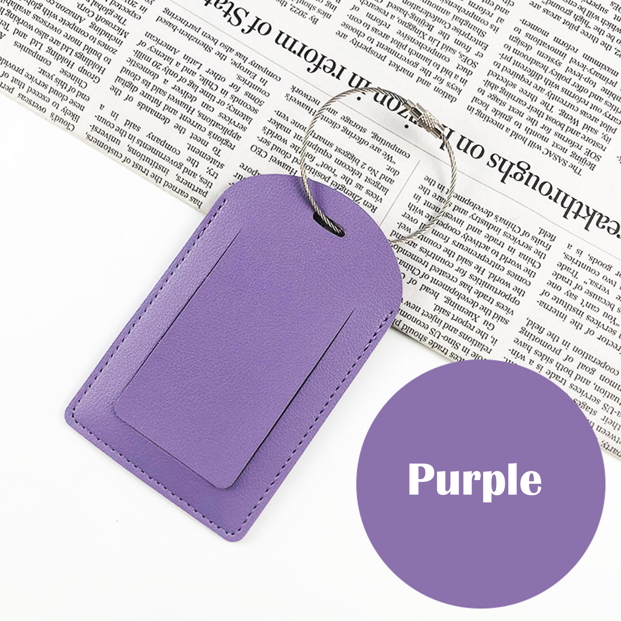 PU Leather Luggage Tags with Metal Loop 3