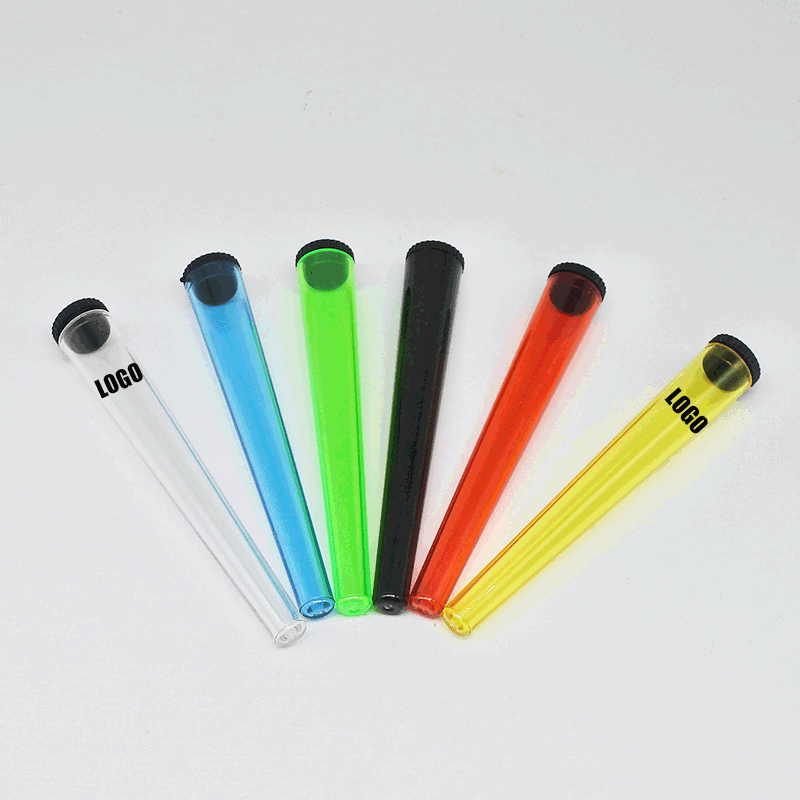 Tapered Storage Cigarette Tube/Clear Pop Top Tubes/Plastic Pre Roll Tubes with Lids Waterproof 1