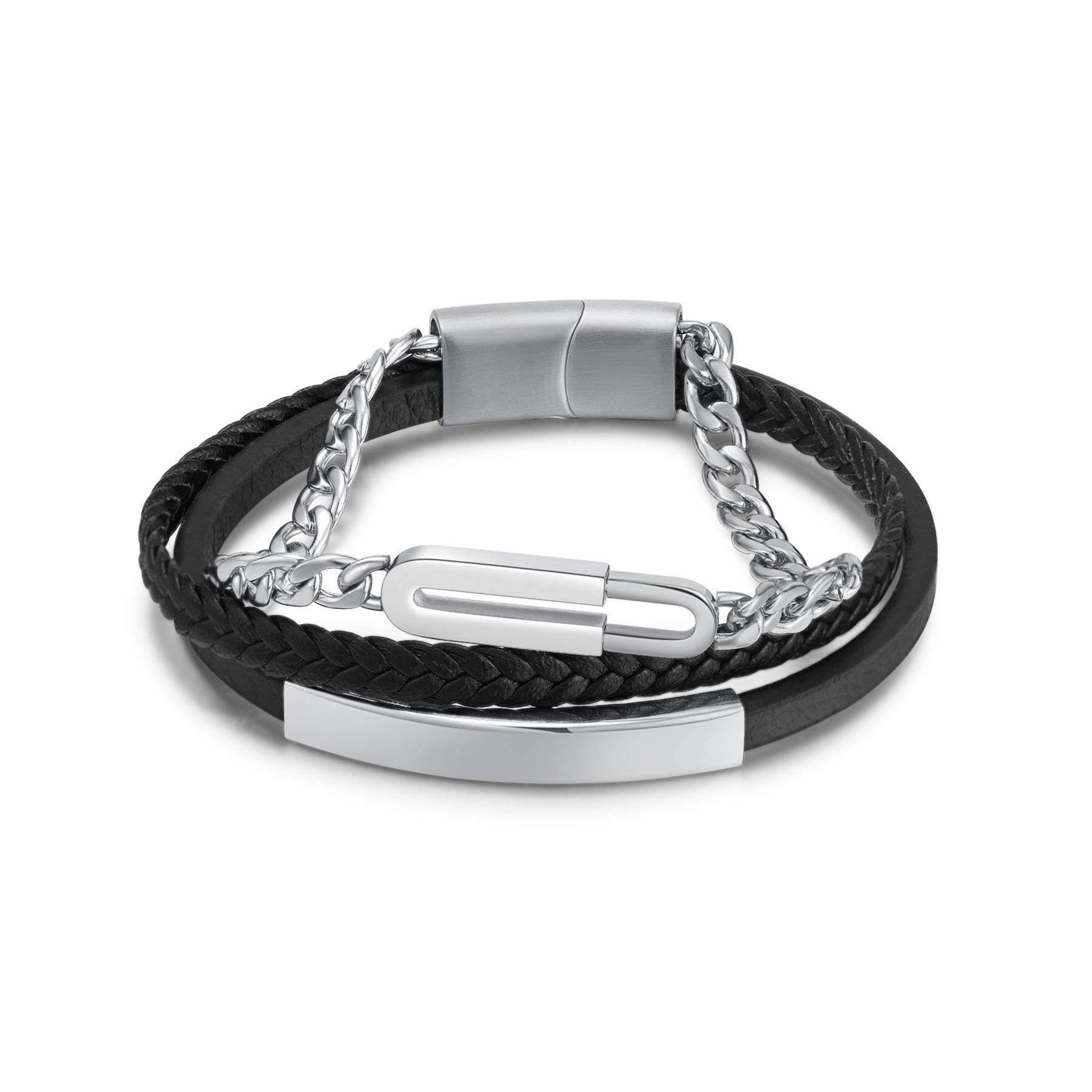 Multi layer woven leather bracelet 5