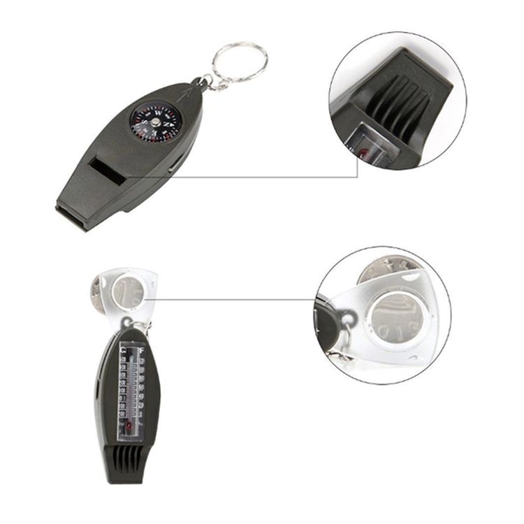 4-in-1 Survival Whistle with Clip 3