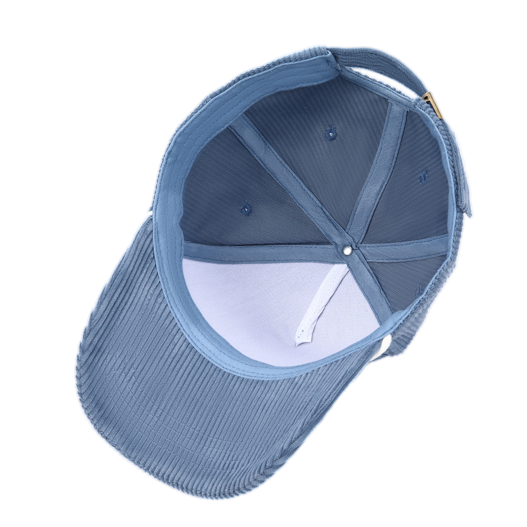 5 Panel Corduroy Sports Cap With Rope Visor And Adjustable Brass Buckle 7